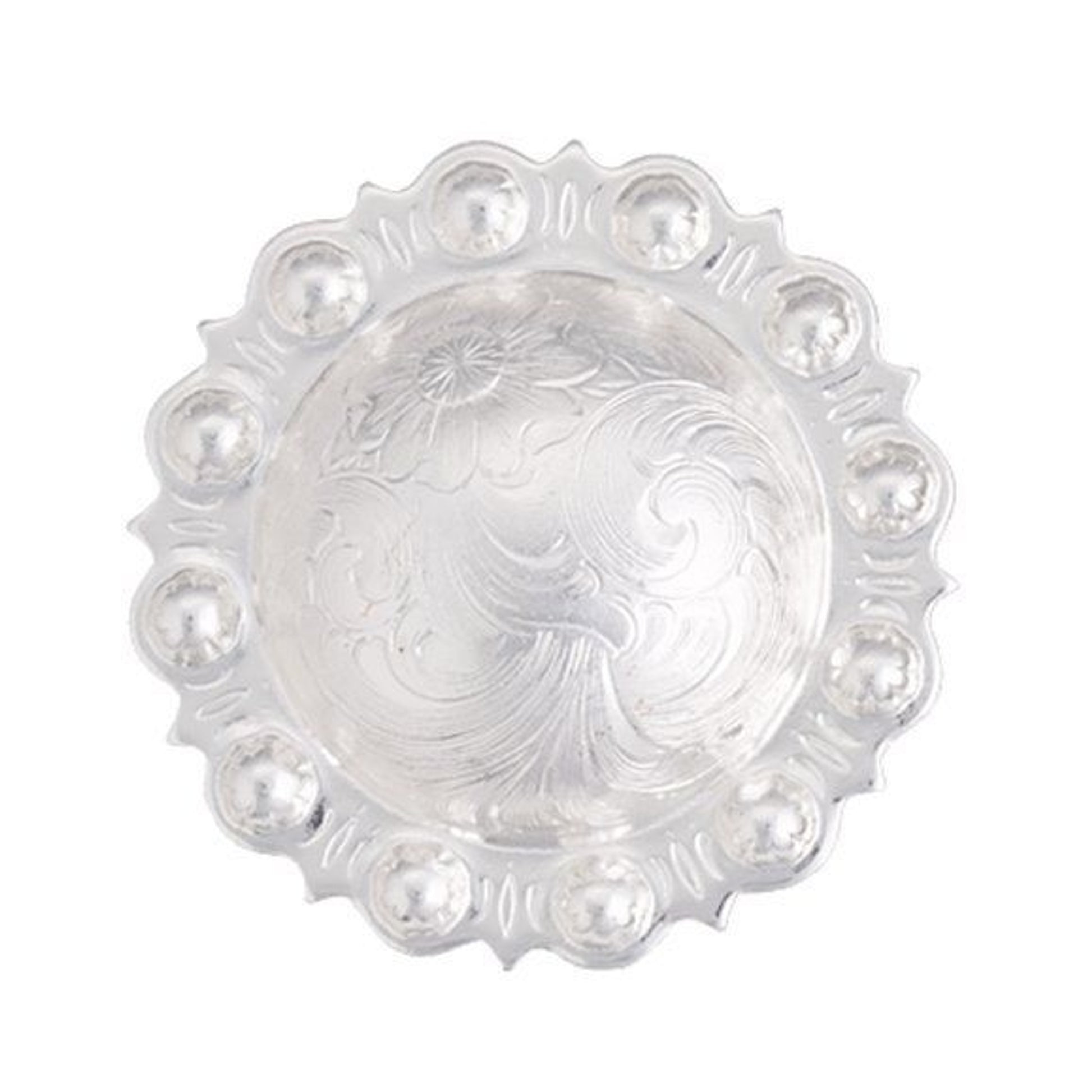 Sun Trim Silver Engraved Conch/ScrewBack 1 Sil