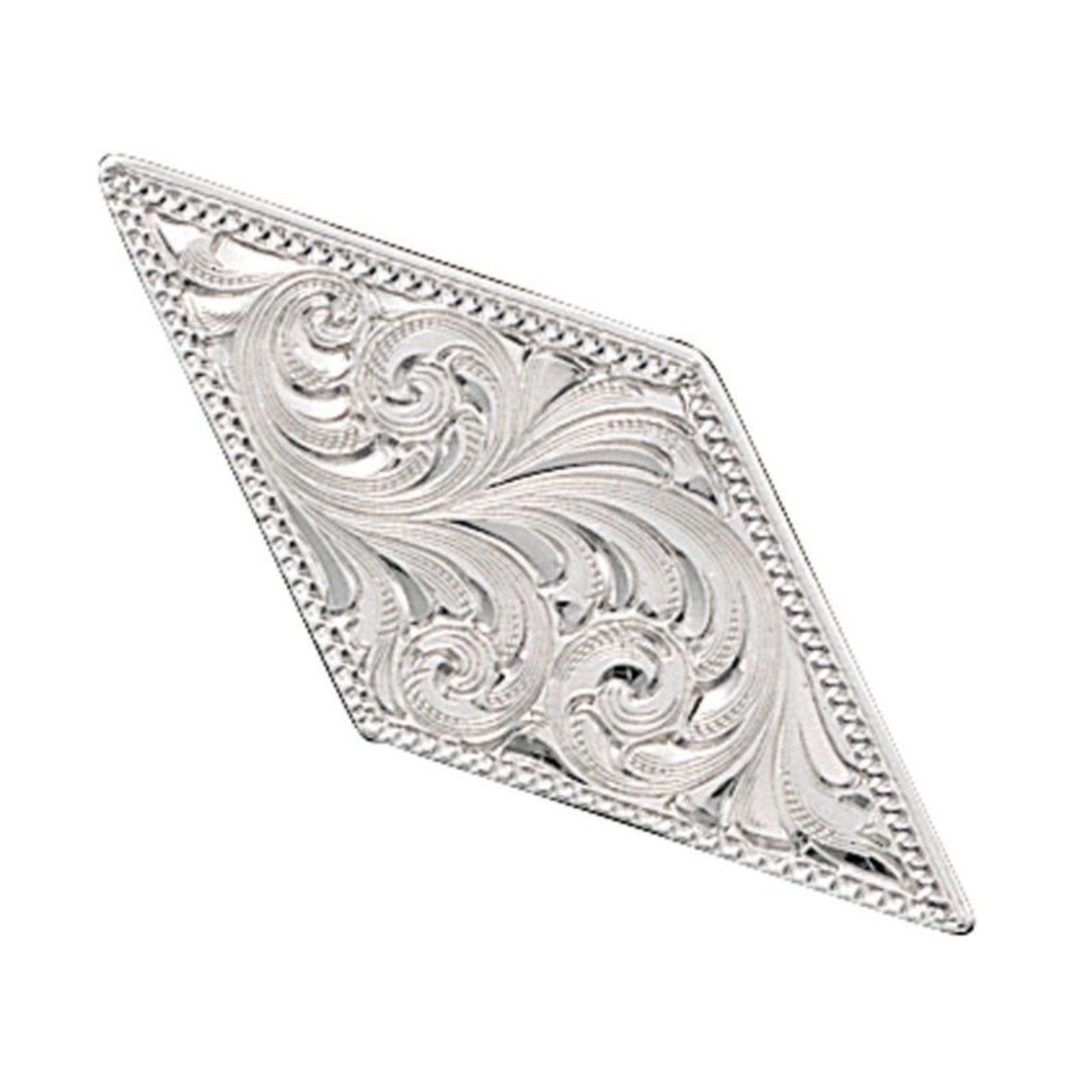 Engrav Diamond Shape Accent Concho 1.5X1/2X1.5 Sil