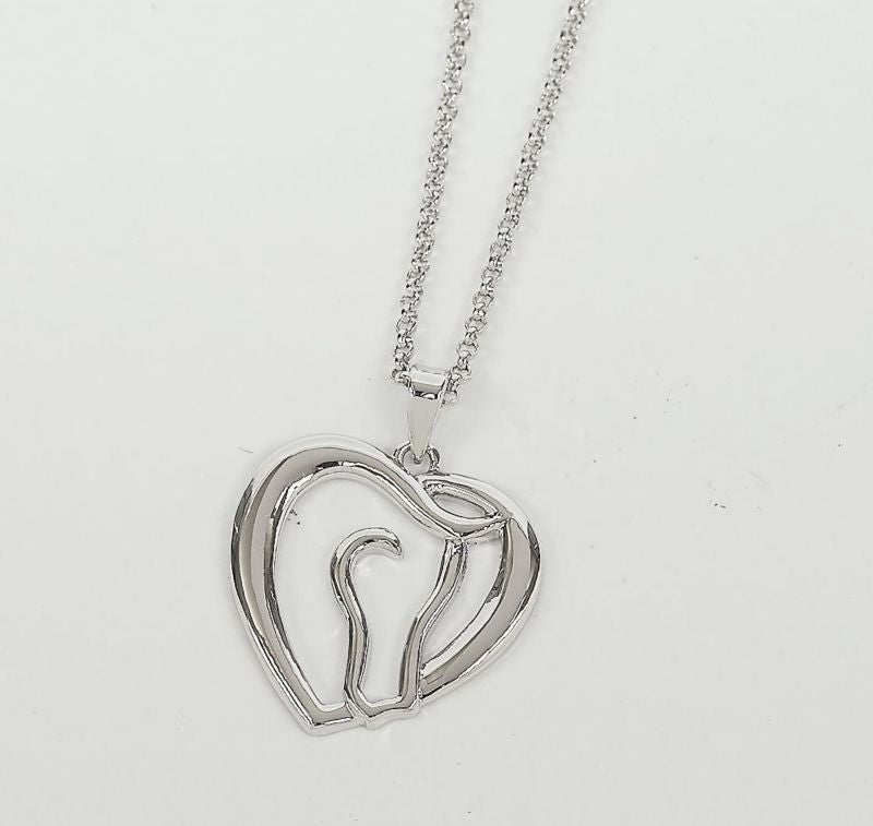 Horse Head In Heart Necklace 18