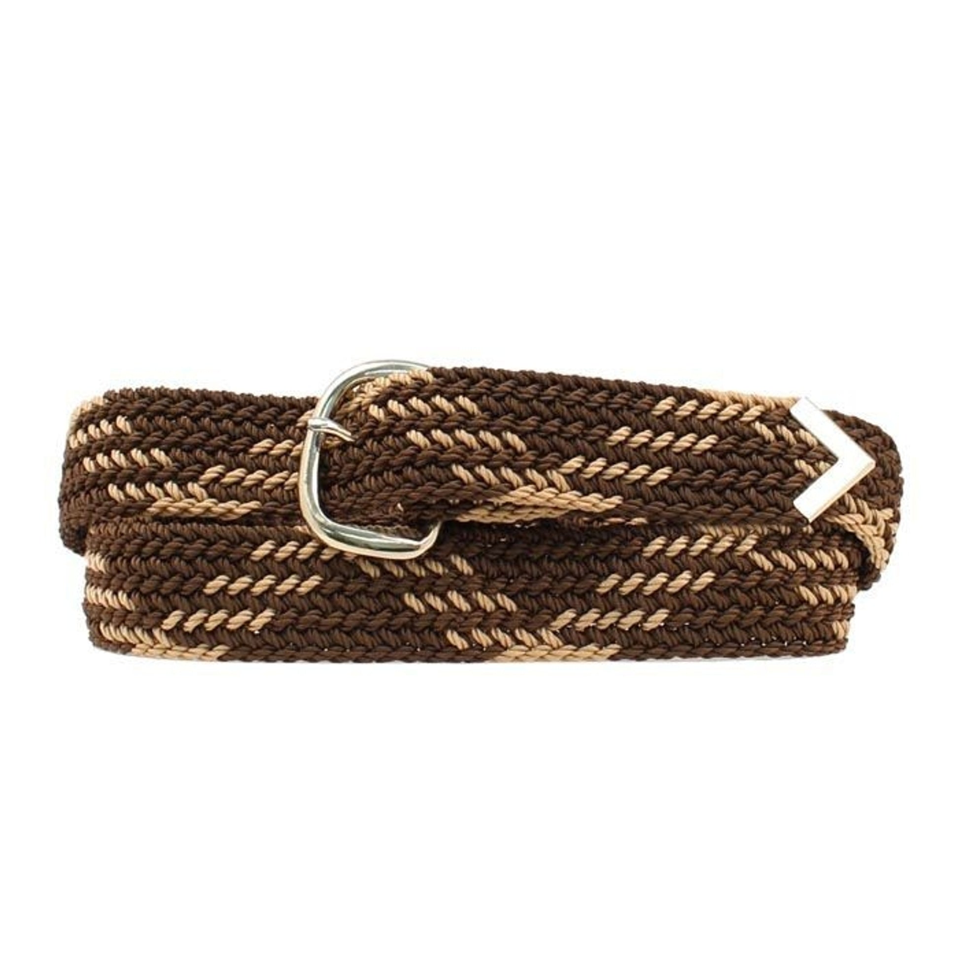 Double S Woven Braid Belt 42 Brown/Tan