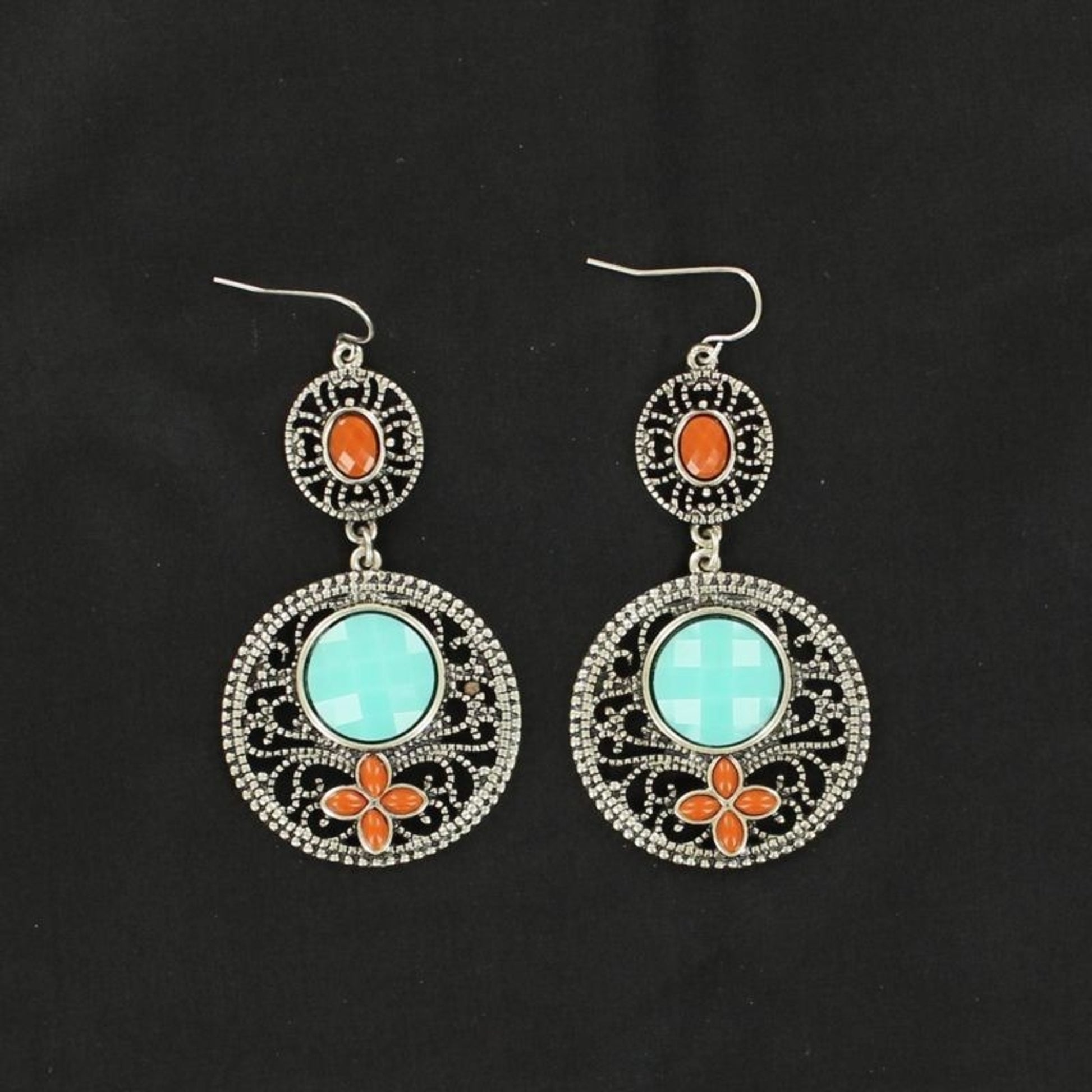 Blazin Roxx Drop Stone EarringsTurquoise Red