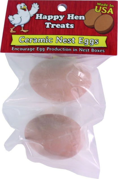 Happy Hen Ceramic Nest Eggs 2 Pack White