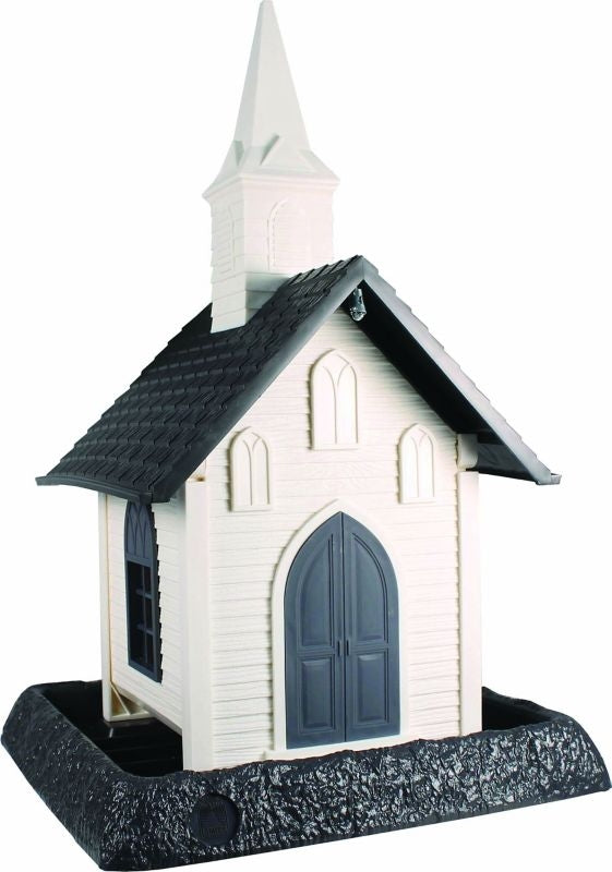 Village Collection Church Bird Feeder 5 Lb Wht/Gry