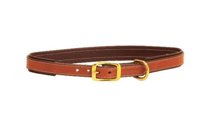 Tory 2-Tone Padded Leather Dog Collar 12in Brown