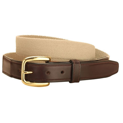 Tory Wide Web Belt With Oakbark Billets 28 Bk/Gry