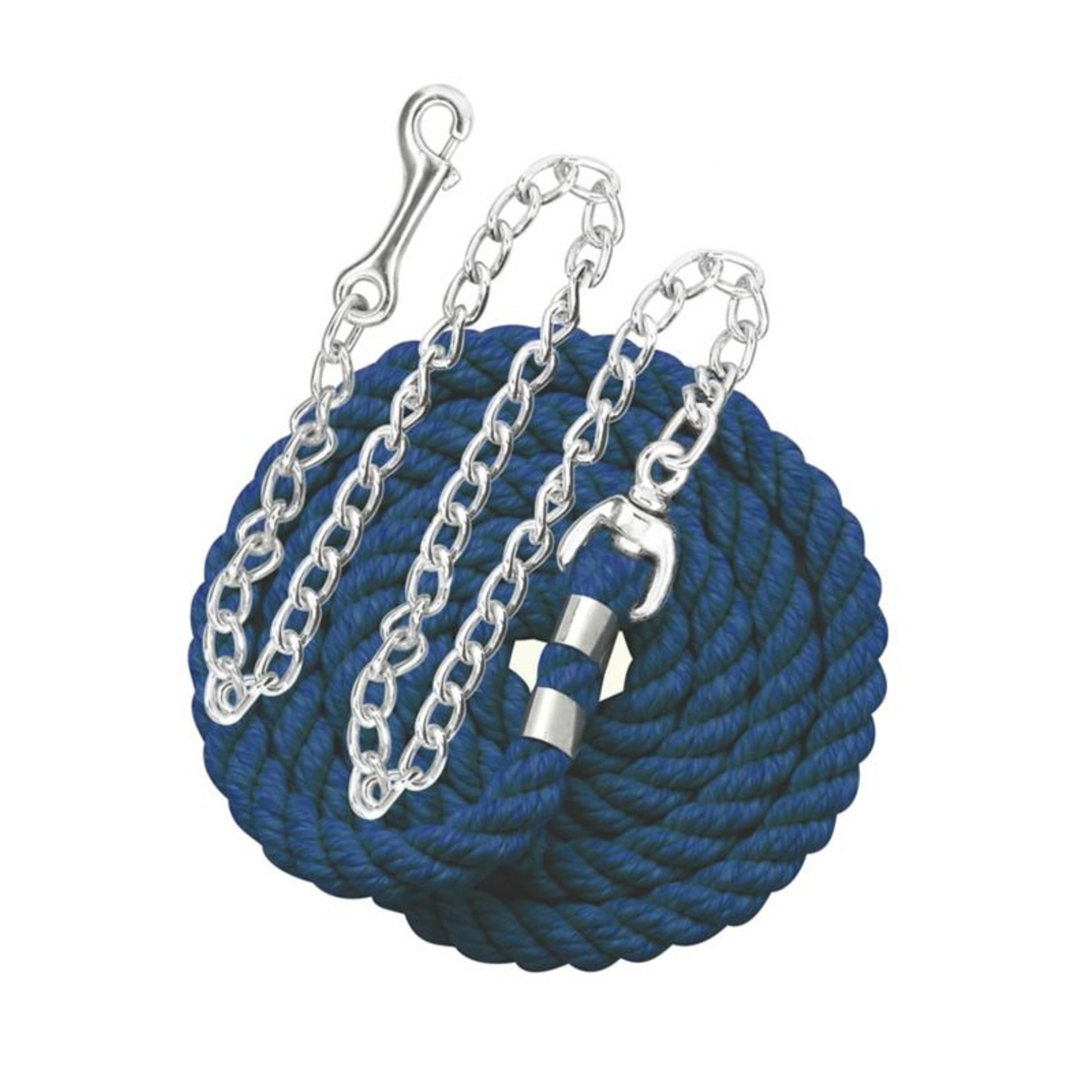 Perris Solid Cotton Lead With Chain - 1/2 6ft Brn