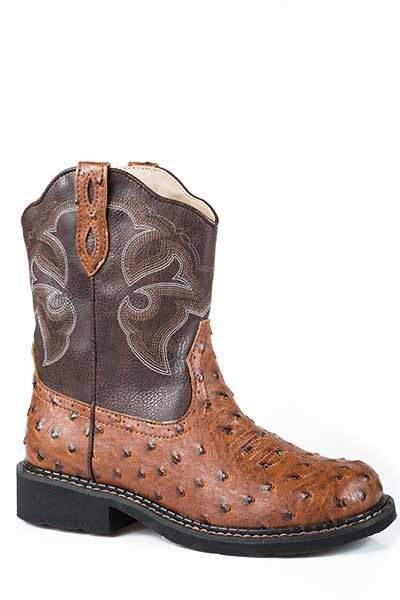 Roper Ladies Ostrich Chunk Riderlite 2 Boot 10 Tan