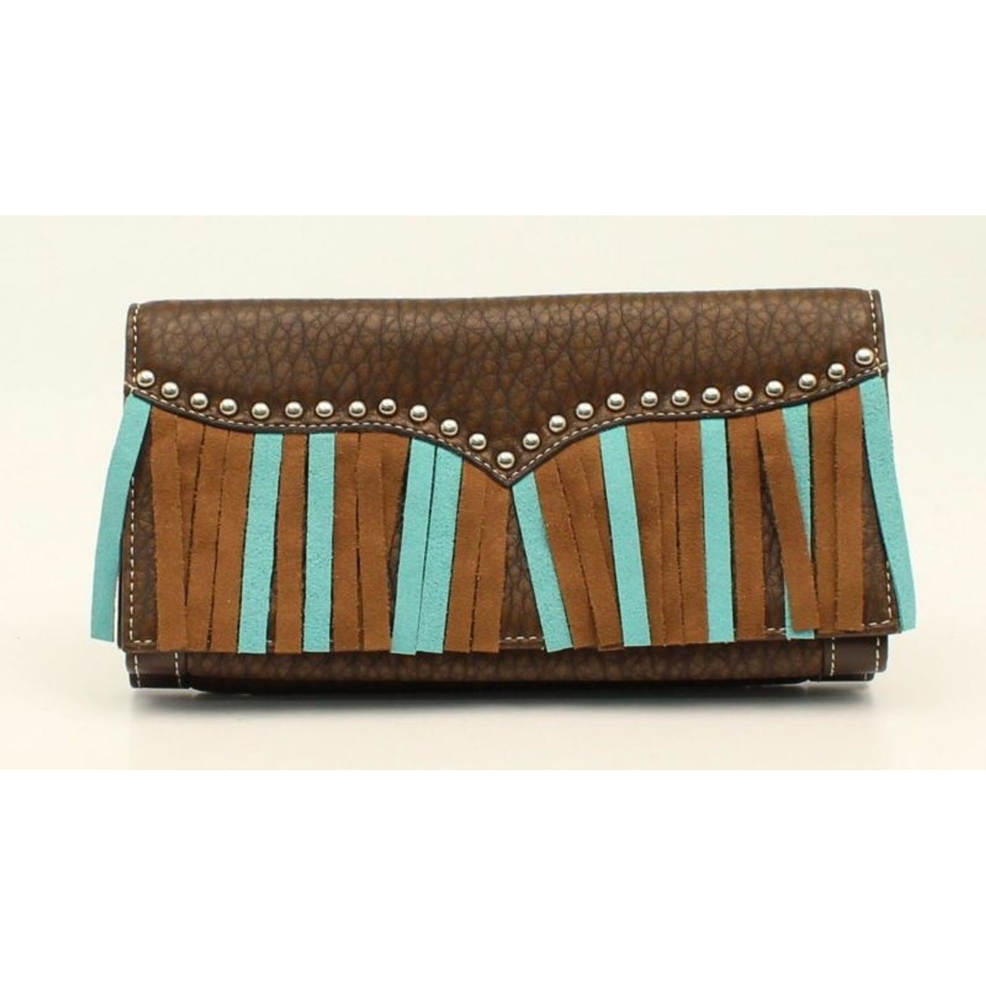 Nocona Jolie Nailhead/Fringe Flip Over Wallet