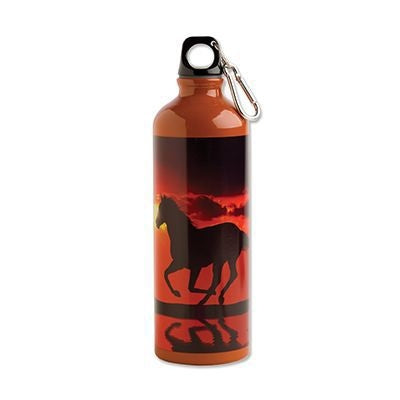 Sunset On The Beach Aluminum Sports BottleBk/Wh