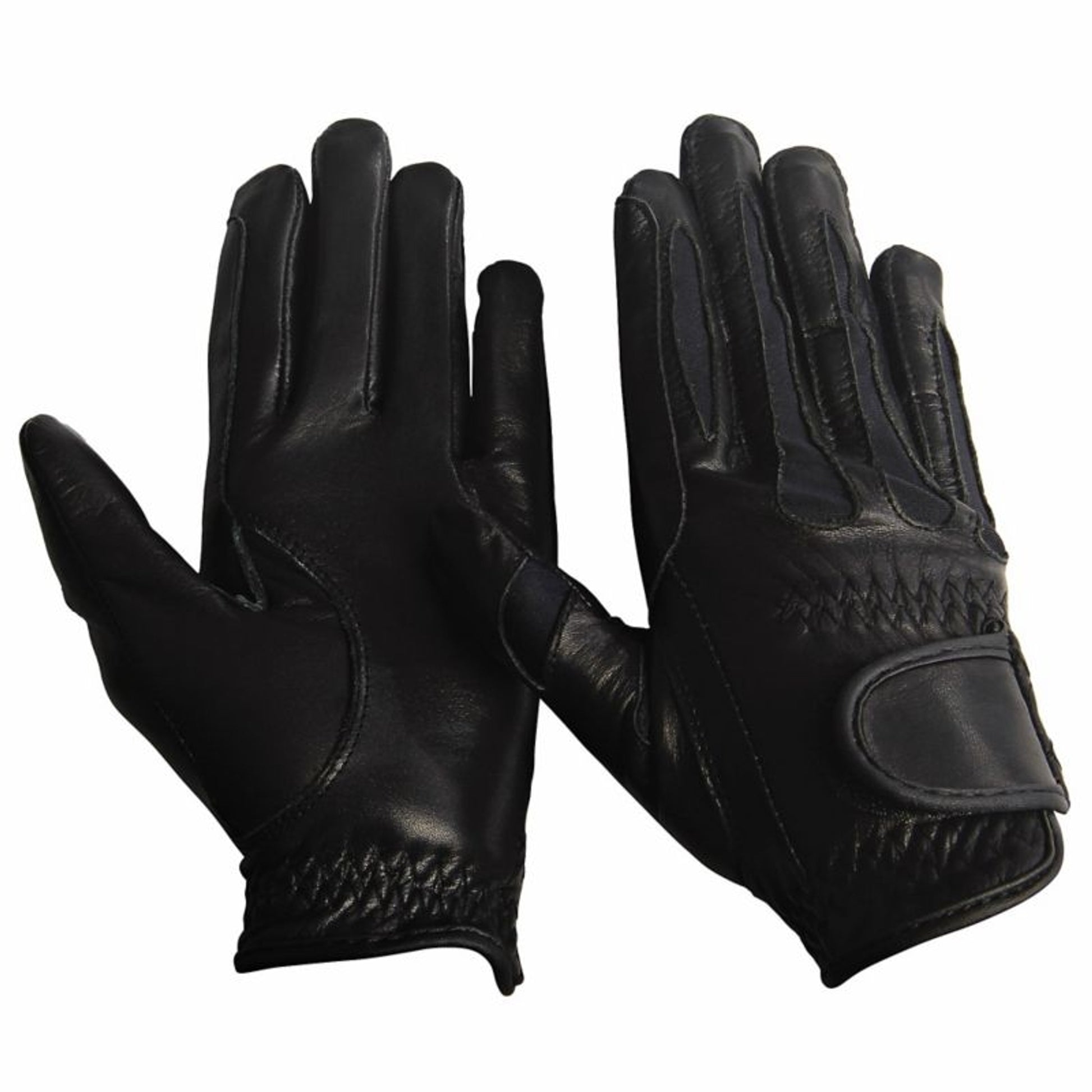 Equine Couture Girls Leather Summer Gloves Sm Blk