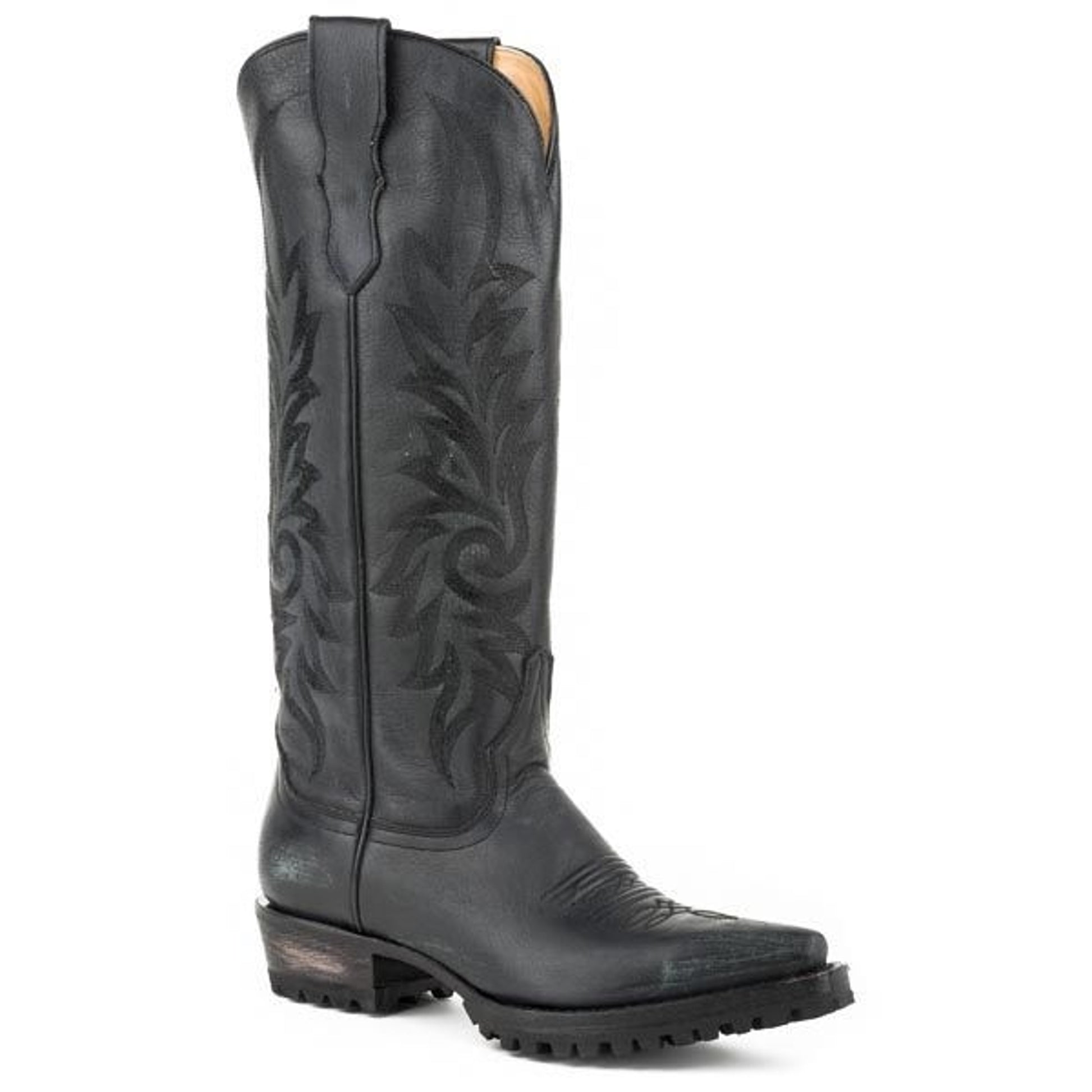 Stetson Ladies Lucy Snip Toe Cowgirl Boots 7 Blk