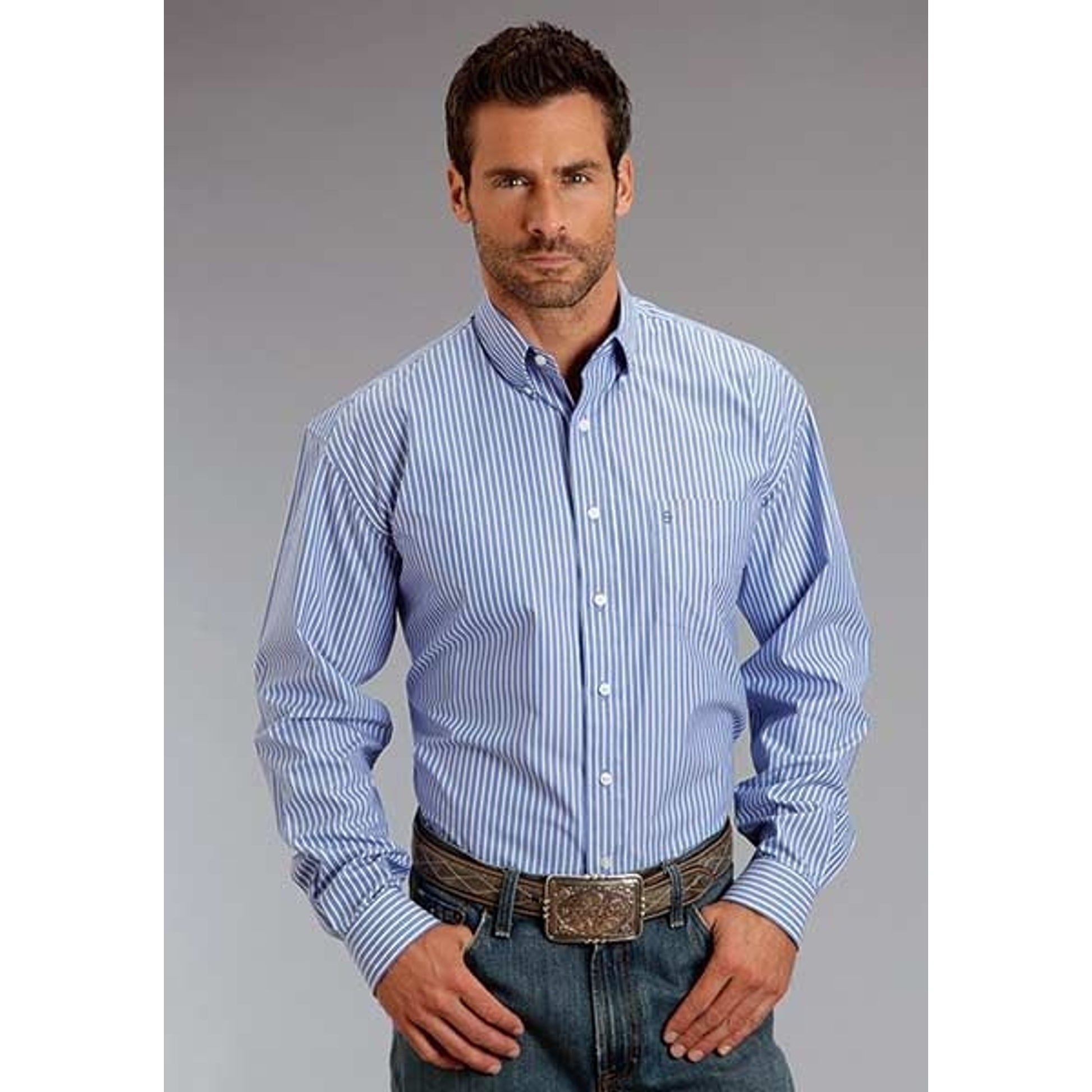 Mens Candy Stripe LS Snap Shirt