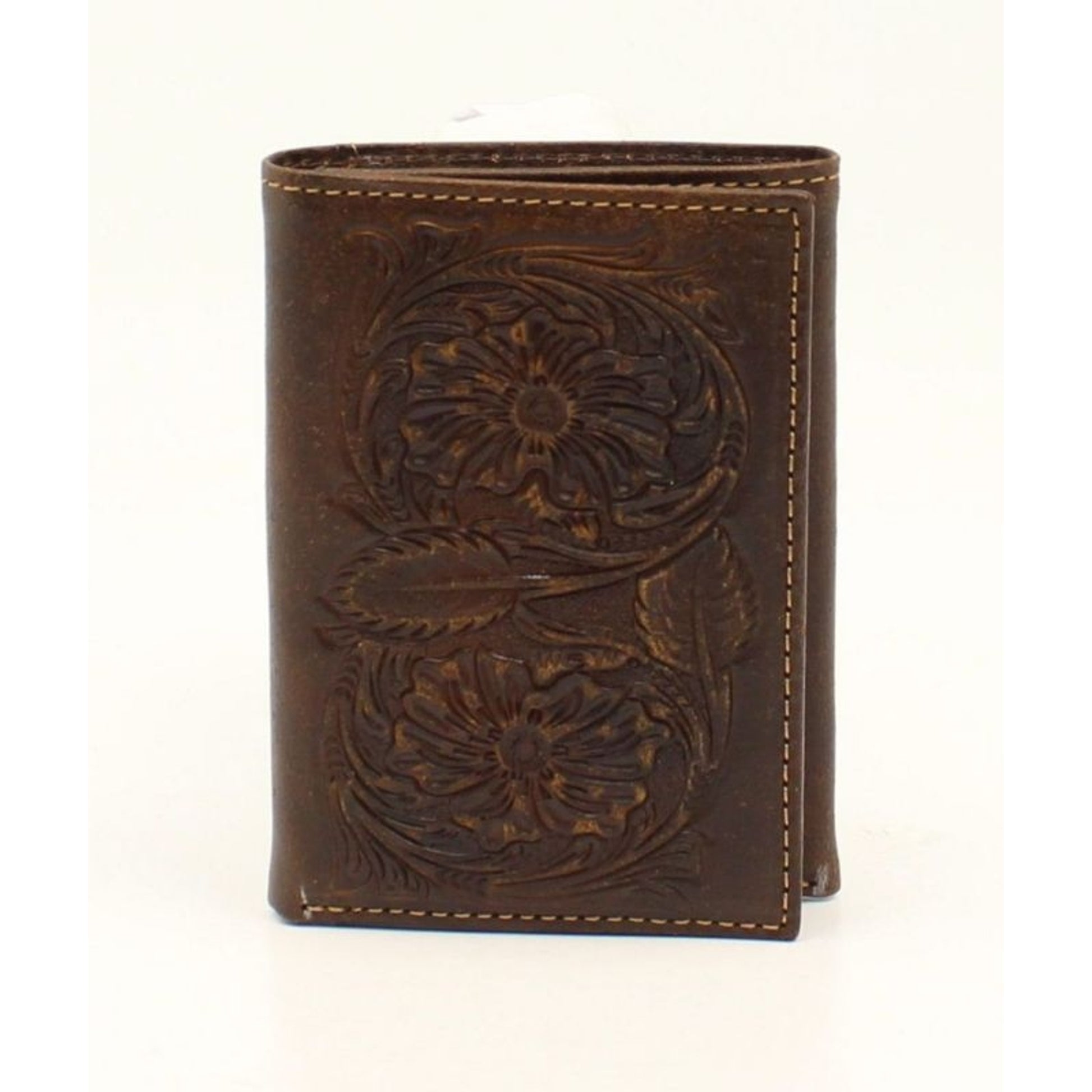Ariat Mens Trifold Floral Embossed WalletBrown