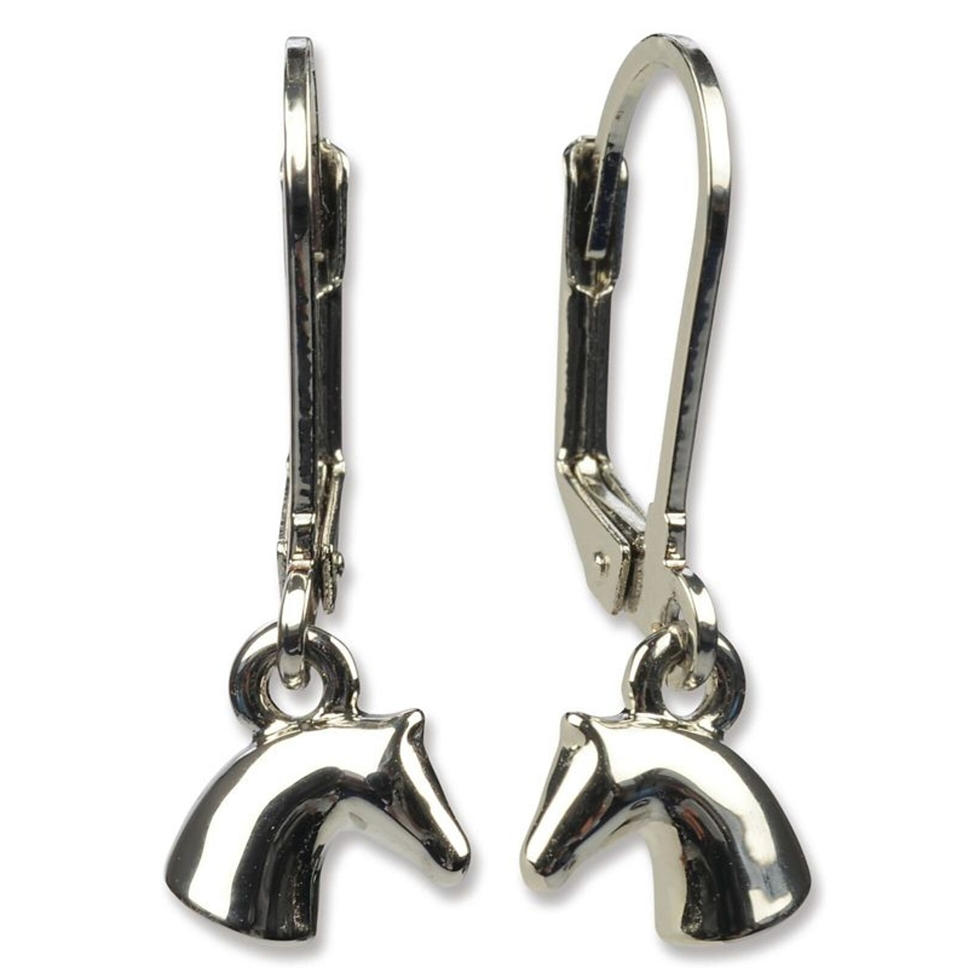 Kelley 3D HorseHead Earrings In Tin Gift BoxBk/Wh