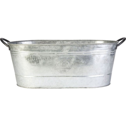 Oval Galvanized Washtub Planter 16in