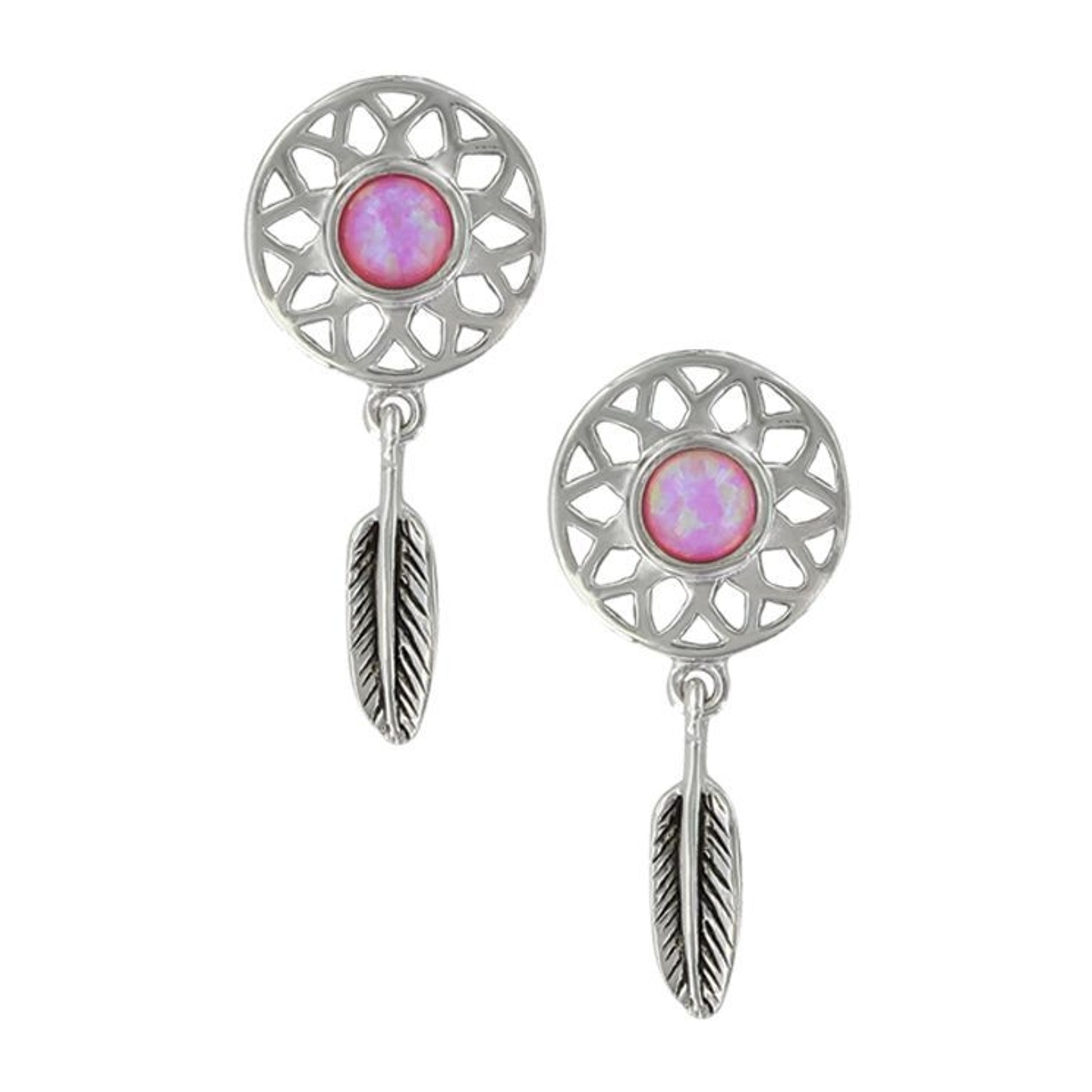 Montana Silversmith Pink Opal Dreamcatcher Earring