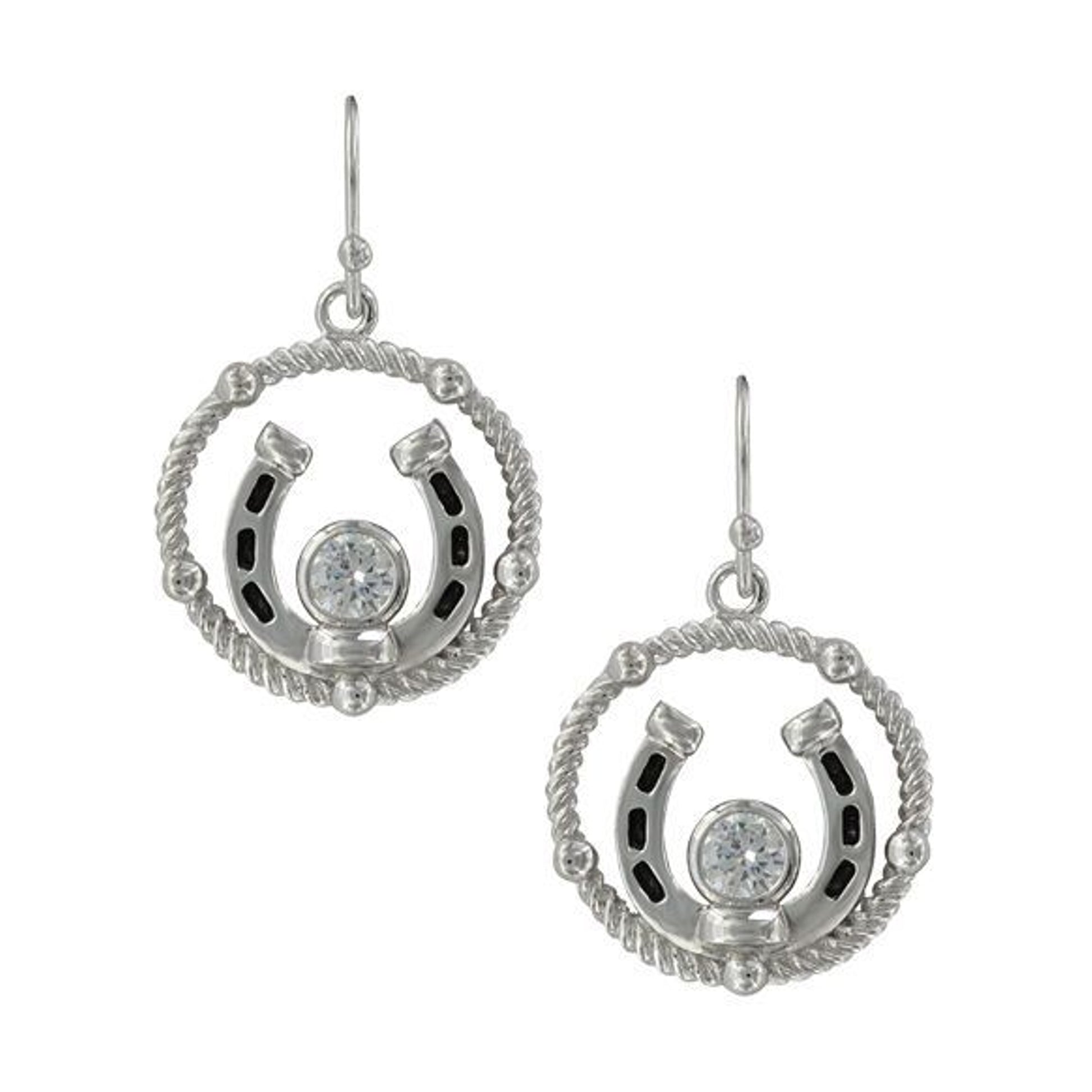 MontanaSilversmith Roped Hanging Horseshoe Earring