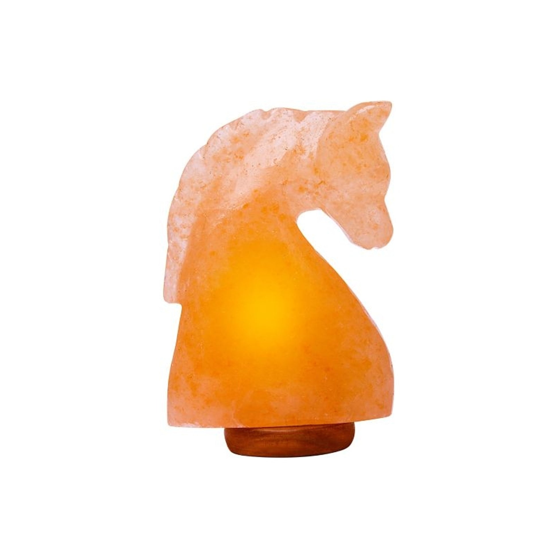 Himalayan Rock Salt Horse Lamp 7lbs Bk/Wh