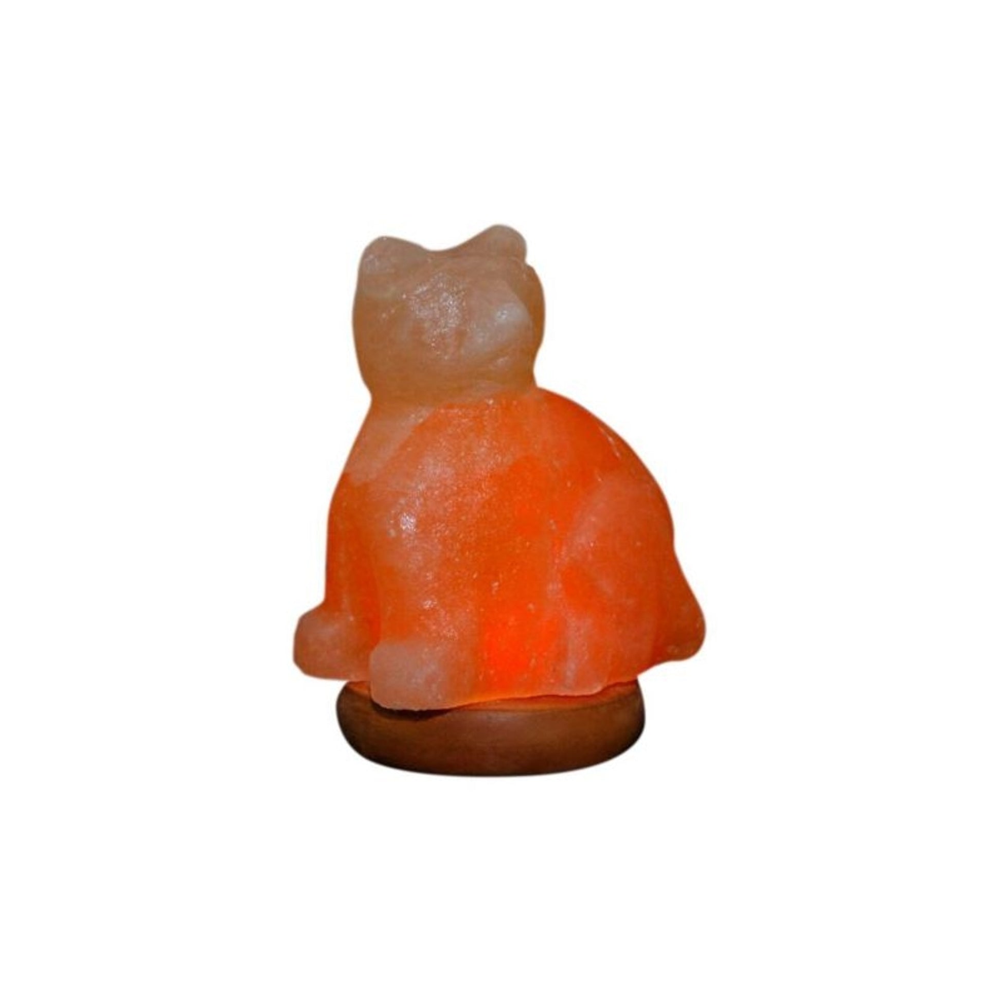 Himalayan Rock Salt Mini Cat Lamp 2lbs Bk/Wh