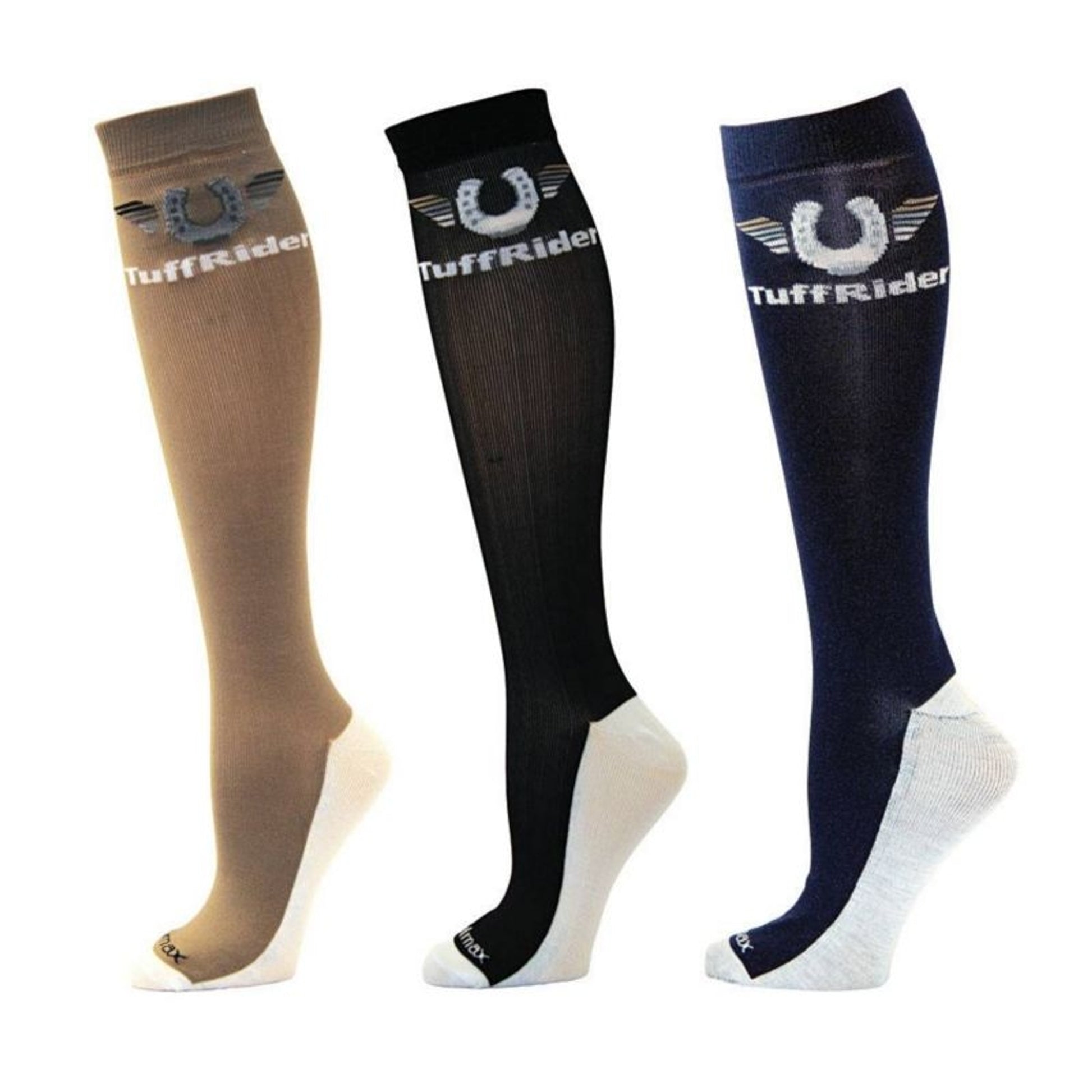 Tuffrider Coolmax Boot Socks - 3 Pack Sand/Black/N