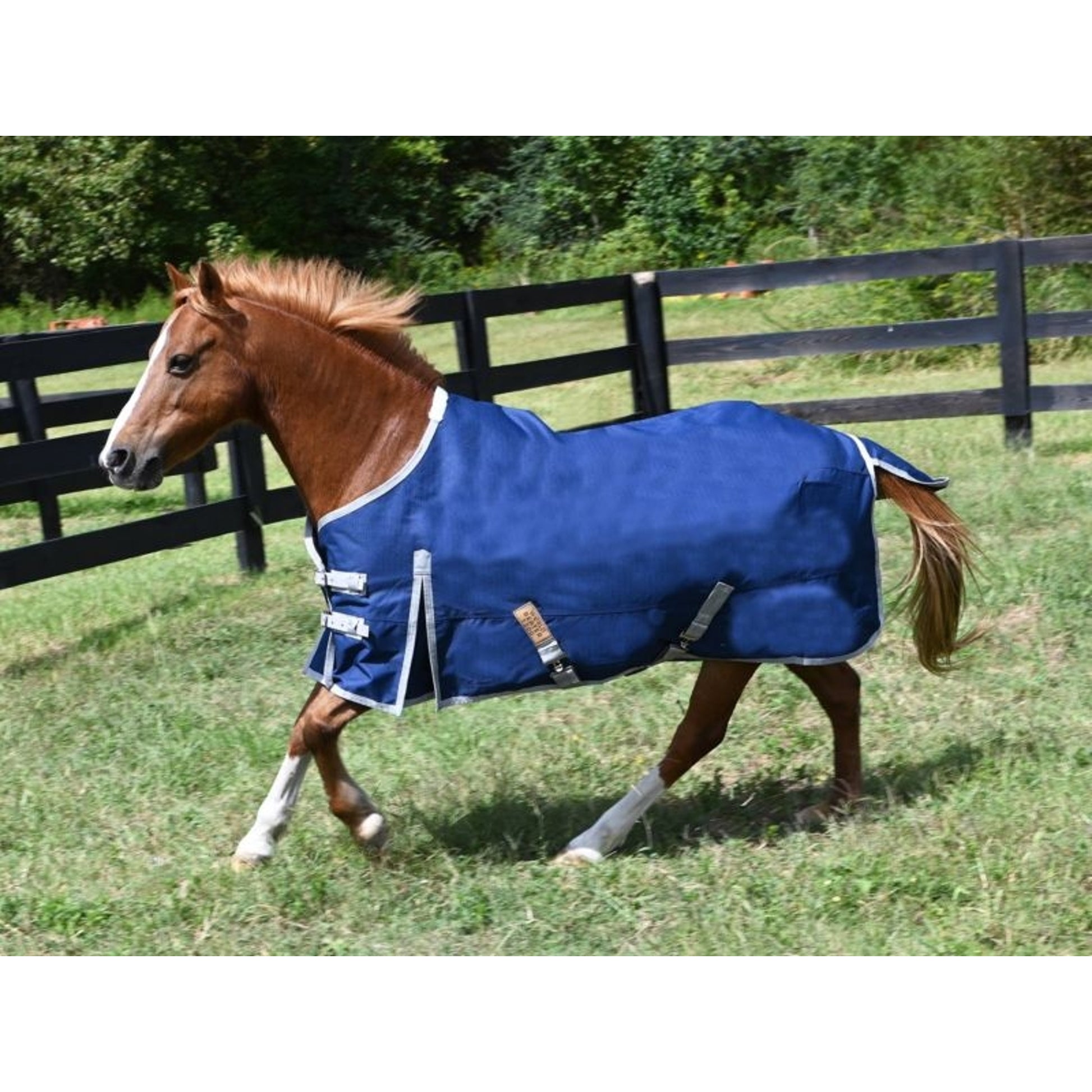 1200D Waterproof Turnout Sheets 48in Navy/Silver