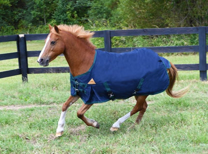 1200D Waterproof Turnout Sheets 48in Navy/Silver