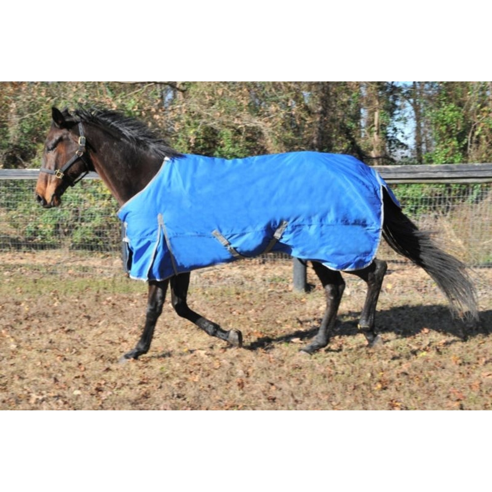 1200D Waterproof Turnout Sheets 48in Navy/Silver
