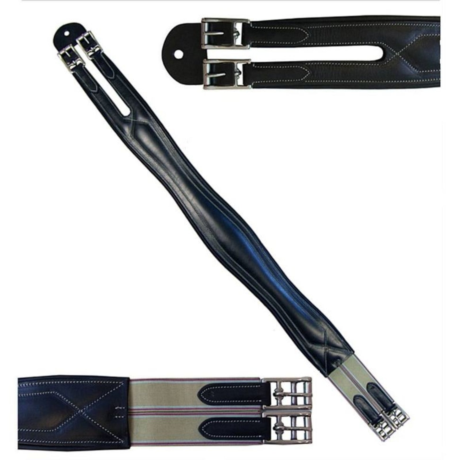 Exselle Elite Black Overlay Padded Shaped Girth