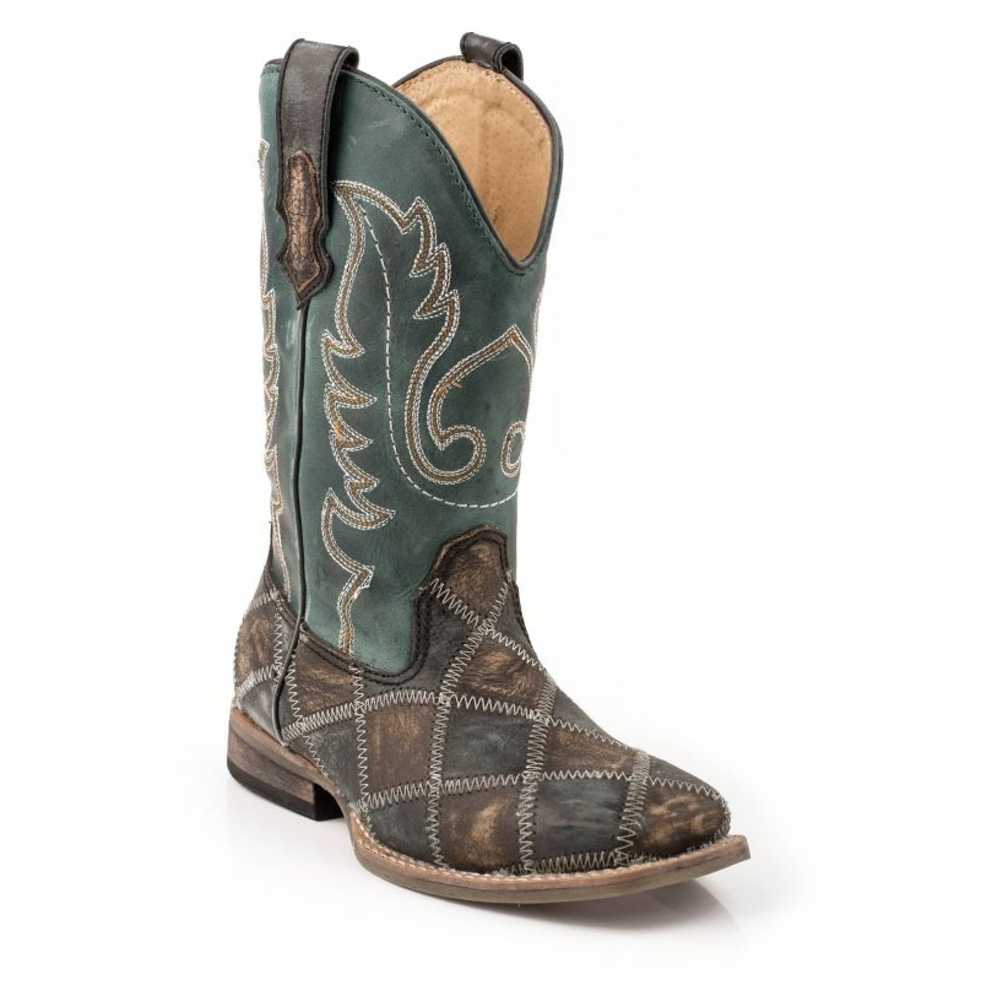 Roper Kids Patches Boot 10 Brown/Black