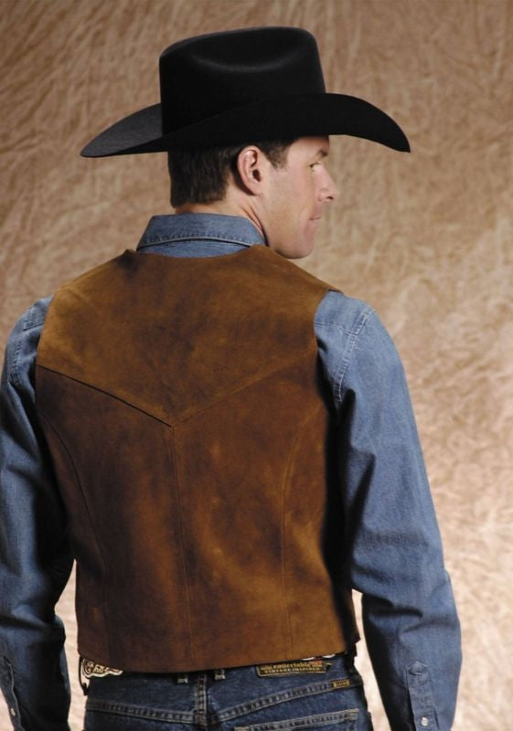 Roper Mens Suede Vest XL Light Brown
