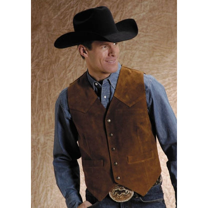 Roper Mens Tall Man Suede Vest LG Tall Sand