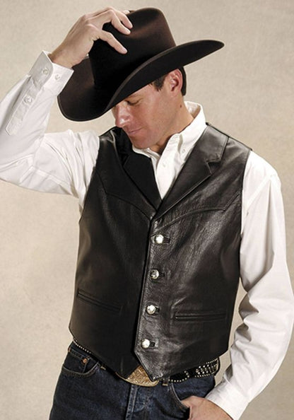 Roper Mens Nappa Notch Collar Vest XL Brown