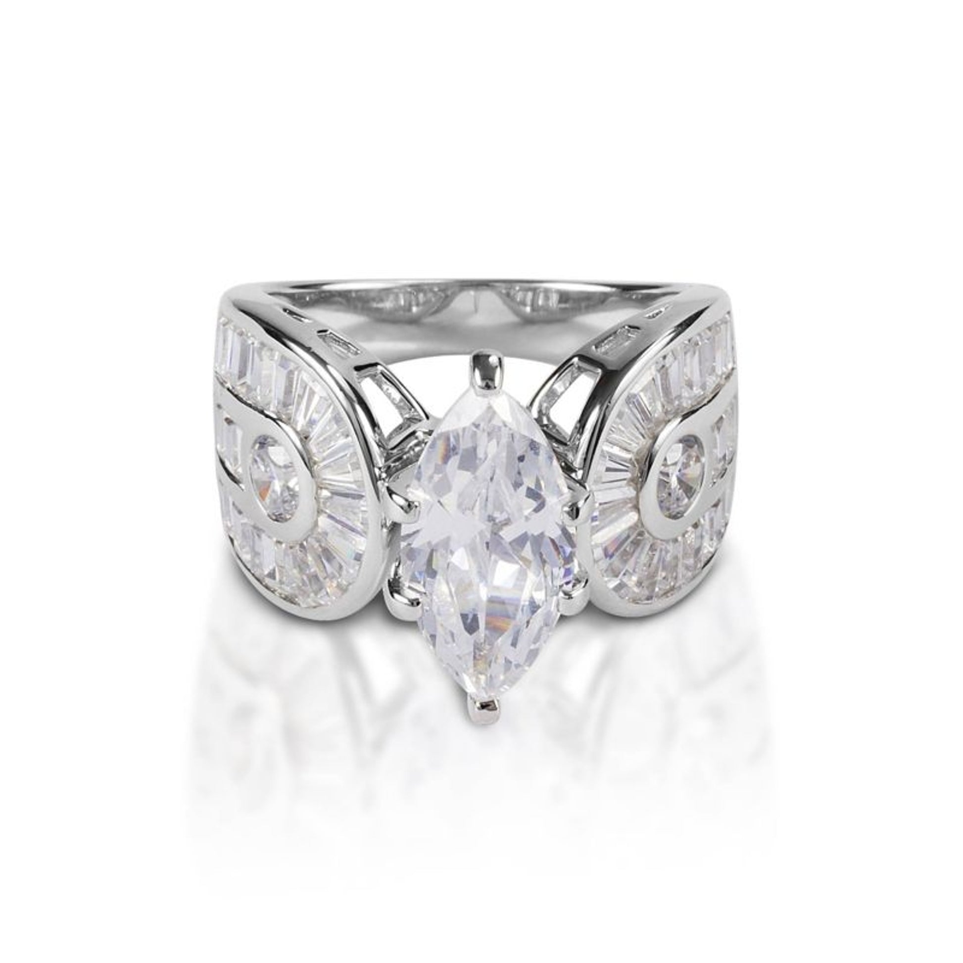 Kelly Herd Marquise Stone Horseshoe Ring