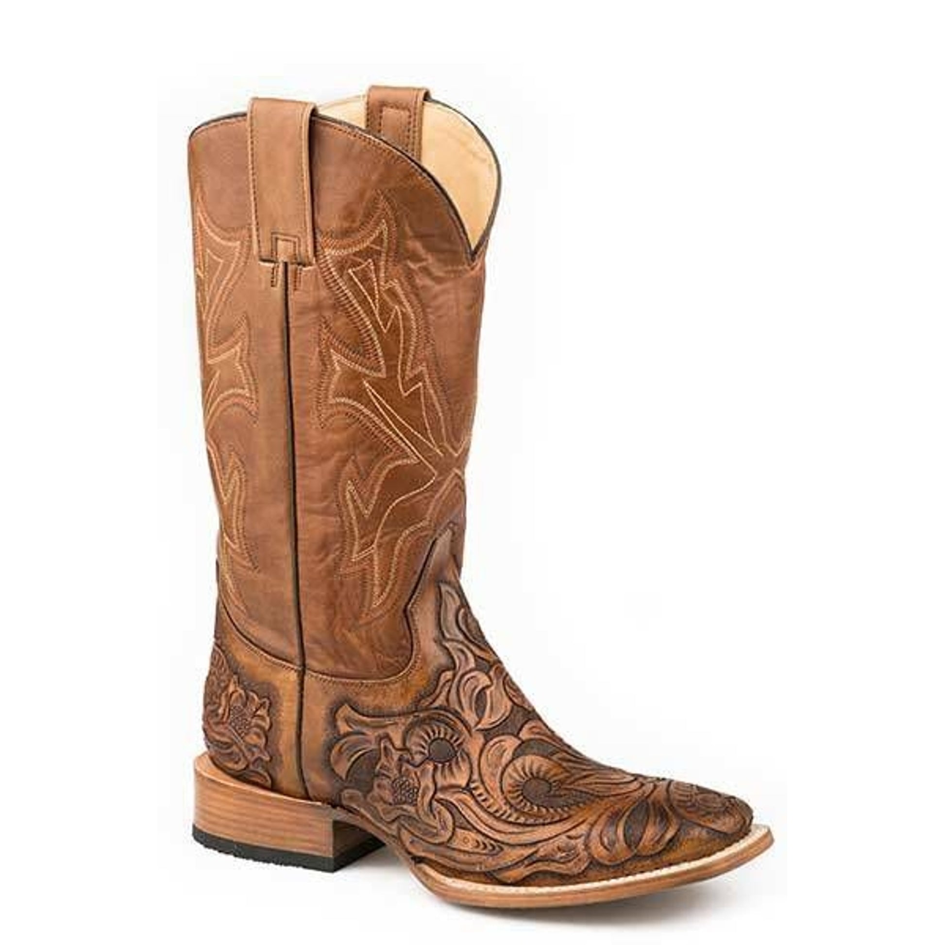 Stetson Mens Wicks Square Toe Boots Tan 10 D