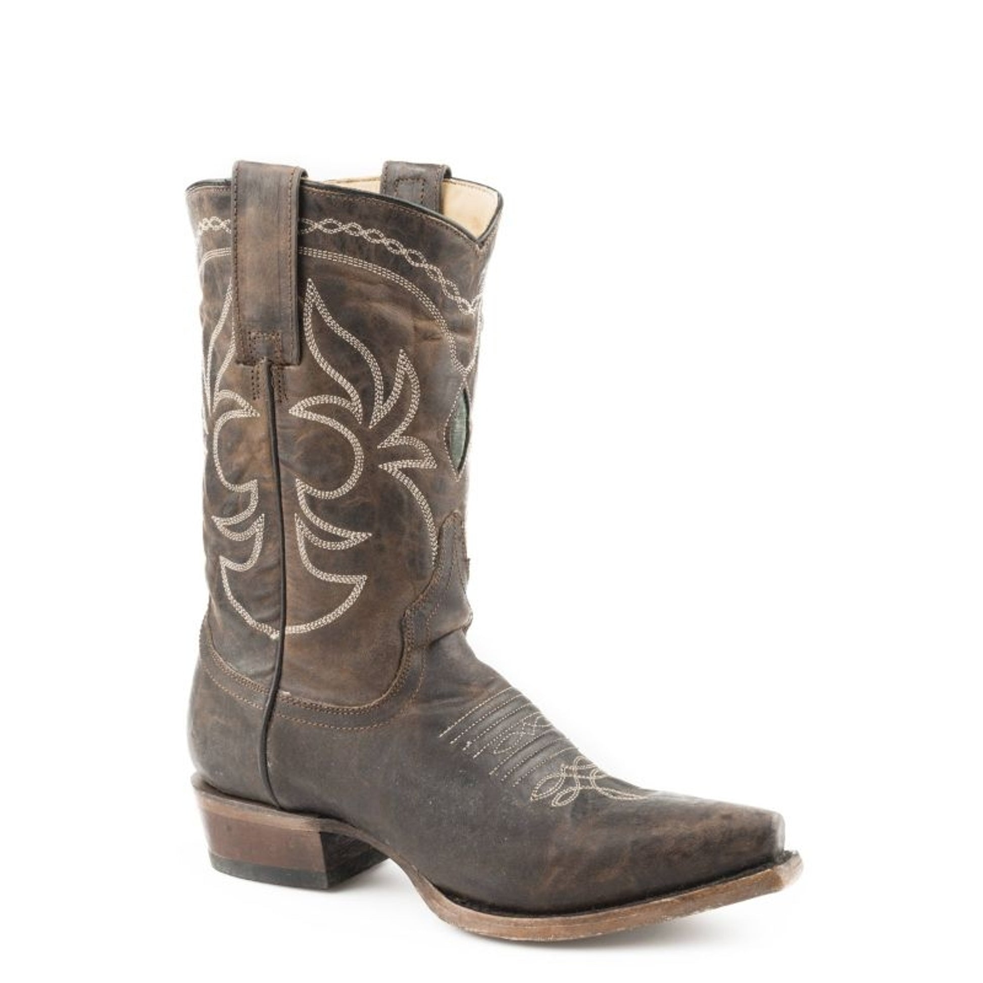Stetson Ladies Iris Snip Toe Leather Boots 8.5 BRN