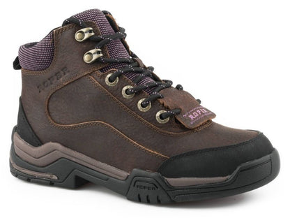 Roper Ladies Terra Kiltie Lace Up Boots Brown 10