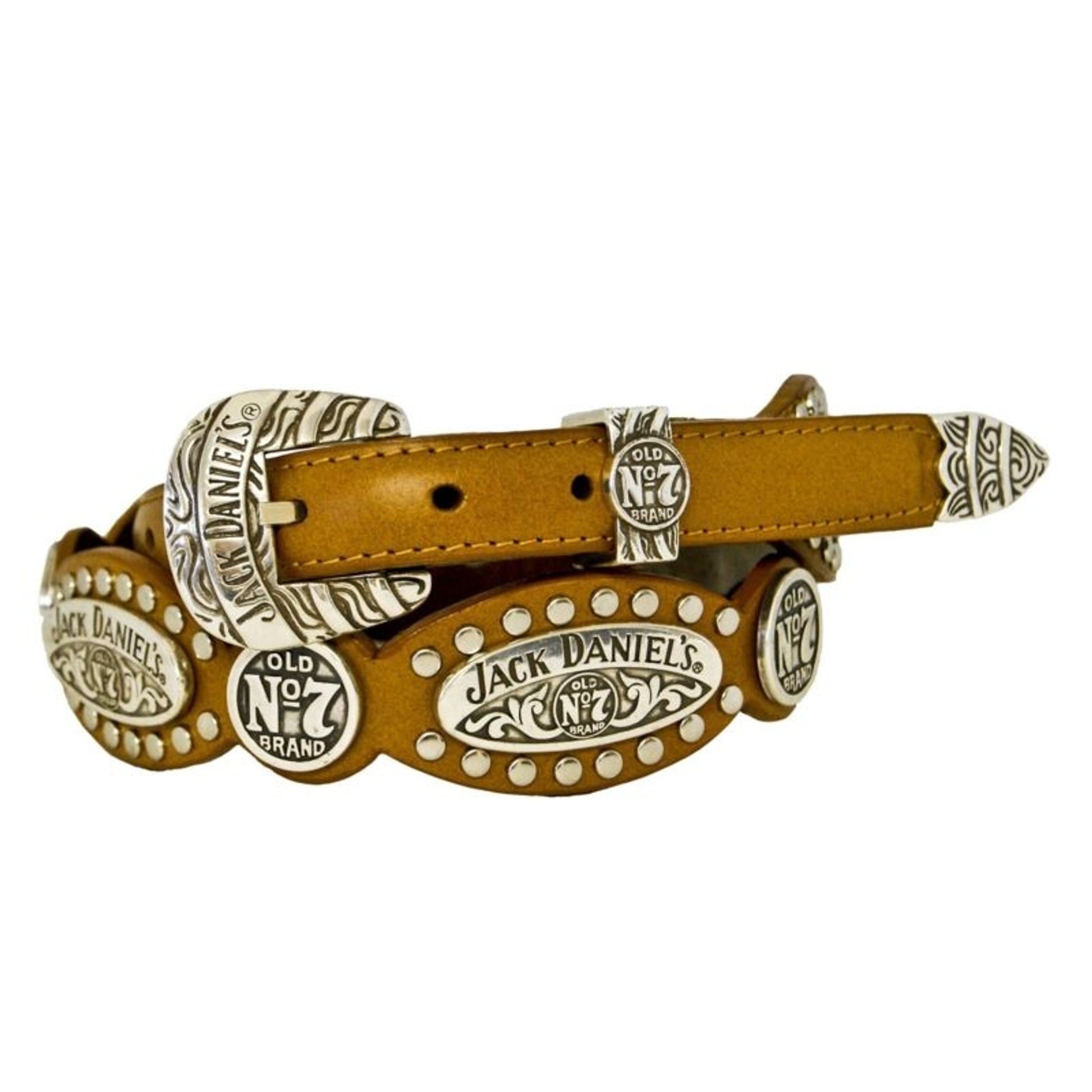 Jack Daniels Ladies Scalloped/Studded Leather Belt