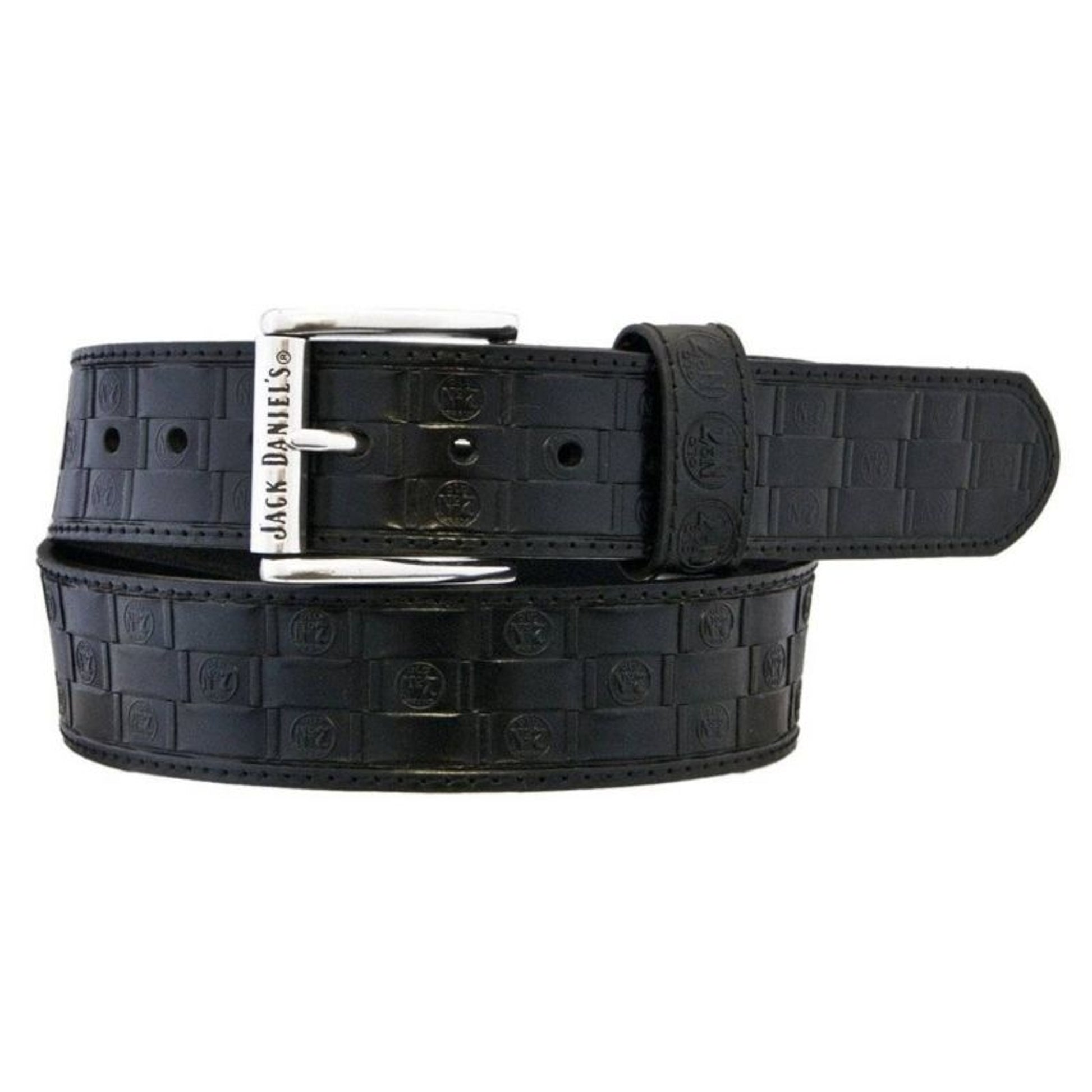 Jack Daniel's Logo Basket Weave Leather Belt 32 Bl