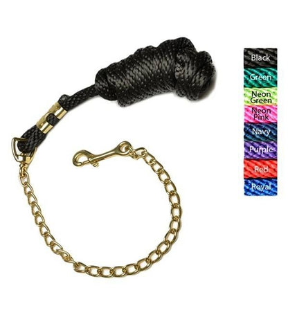 Jacks Poly Lead Rope with Chain 5/8" X 10' Black