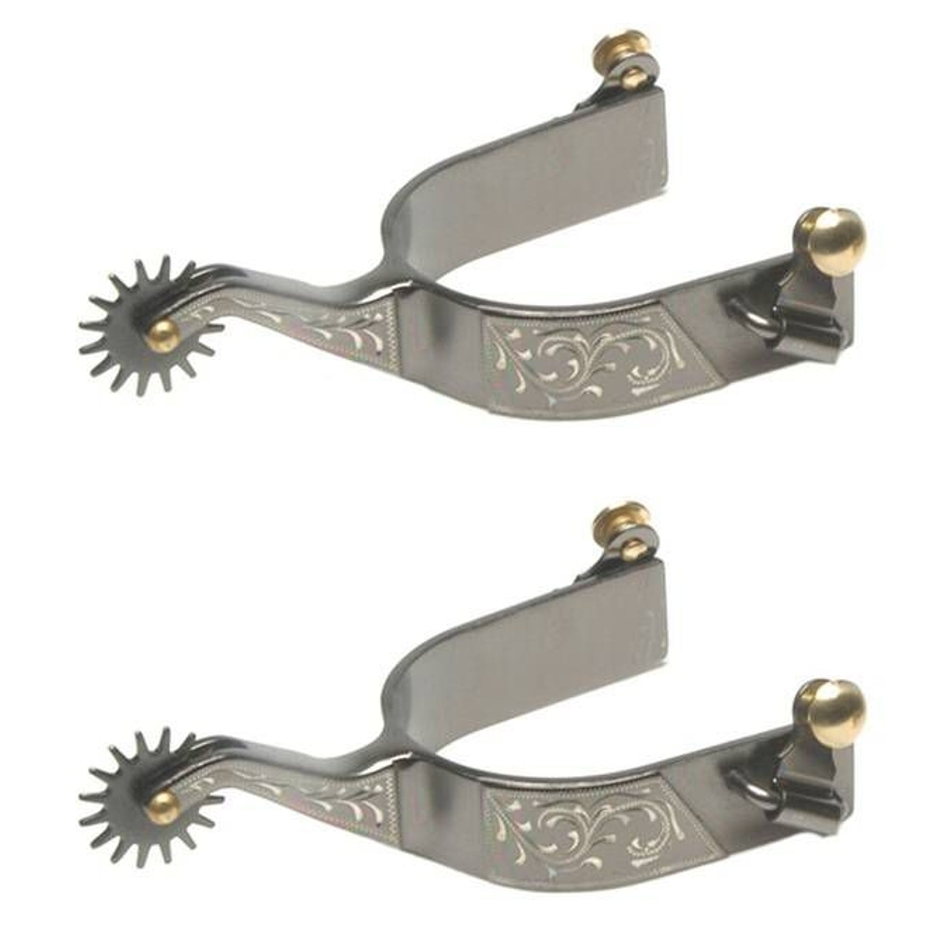 Jacks Rock Grinder Spurs with Engraved Floral Trim