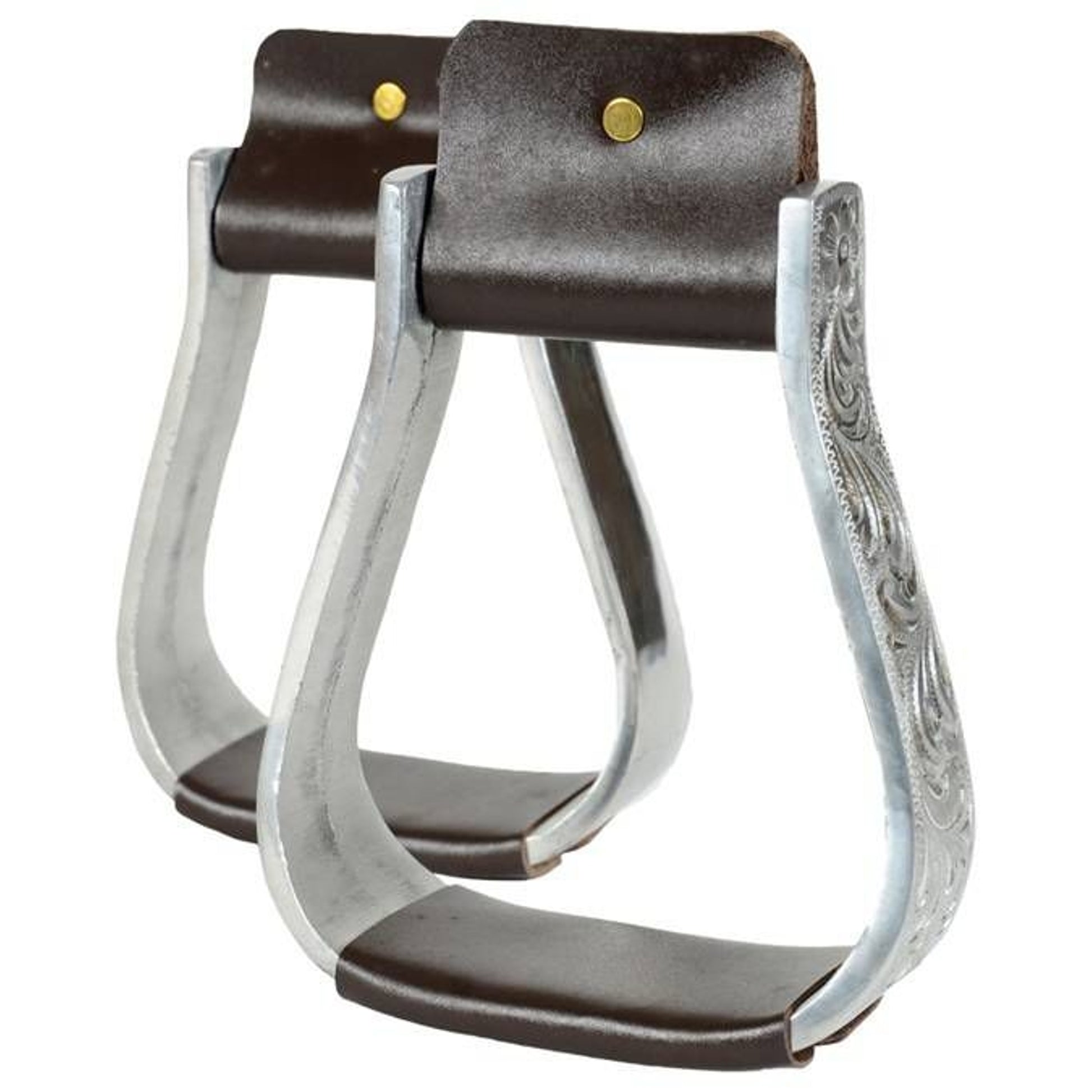 Jacks Stirrups with Engraved Design Sold in Pairs