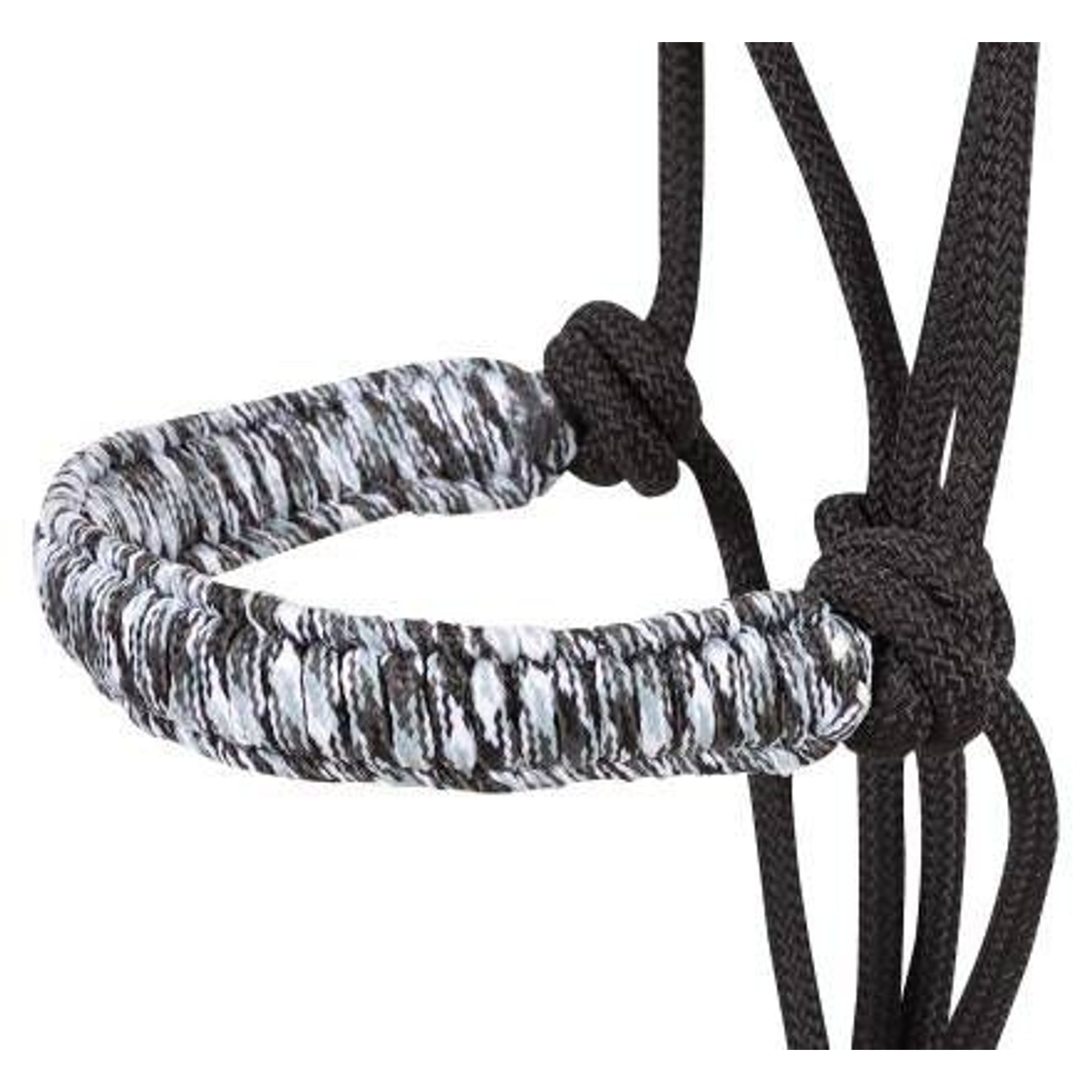 Cashel Braided Rope Halter with Lead 8 Ft Lead Black
