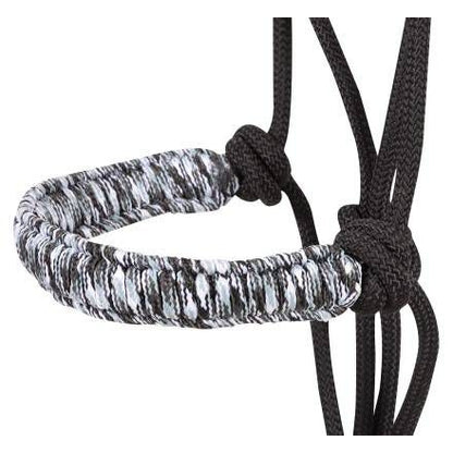 Cashel Braided Rope Halter with Lead 8 Ft Lead Black