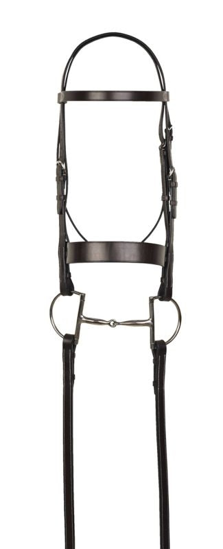 Aramas Flat Hunt Bridle with Lace Reins Cob Chocol