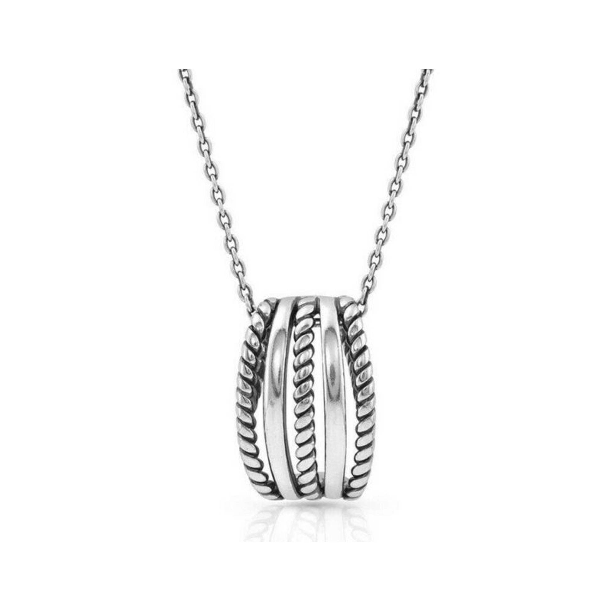 Montana Silversmiths Roped Trio Necklace 19" Antiq