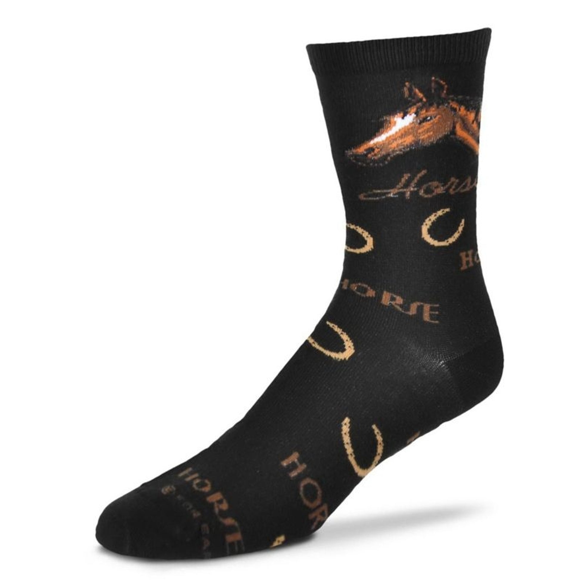 Eat Sleep Horses Socks Adult Black