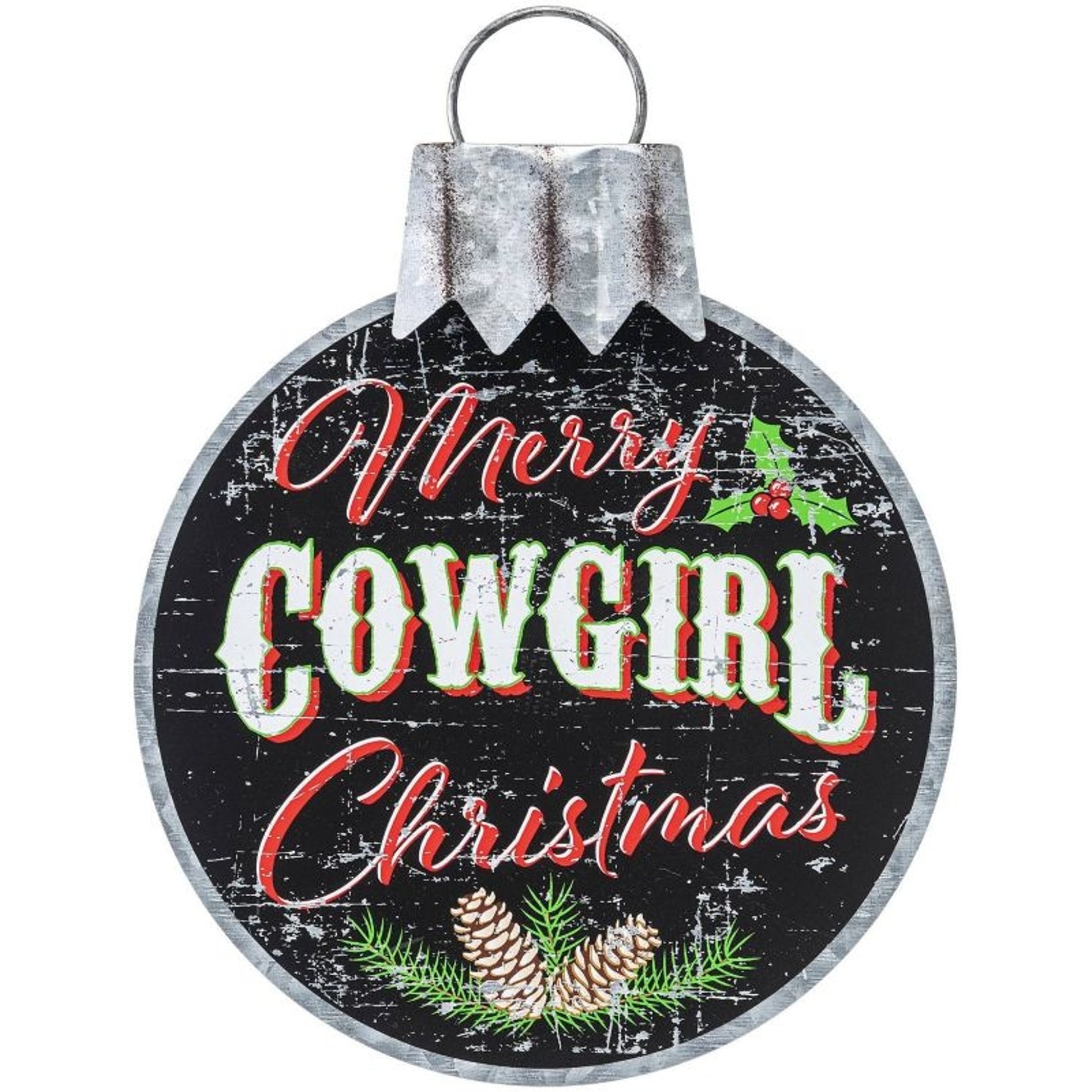 Gift Corral Metal Merry Christmas Sign Cowgirl