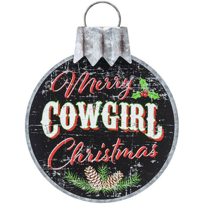 Gift Corral Metal Merry Christmas Sign Cowgirl