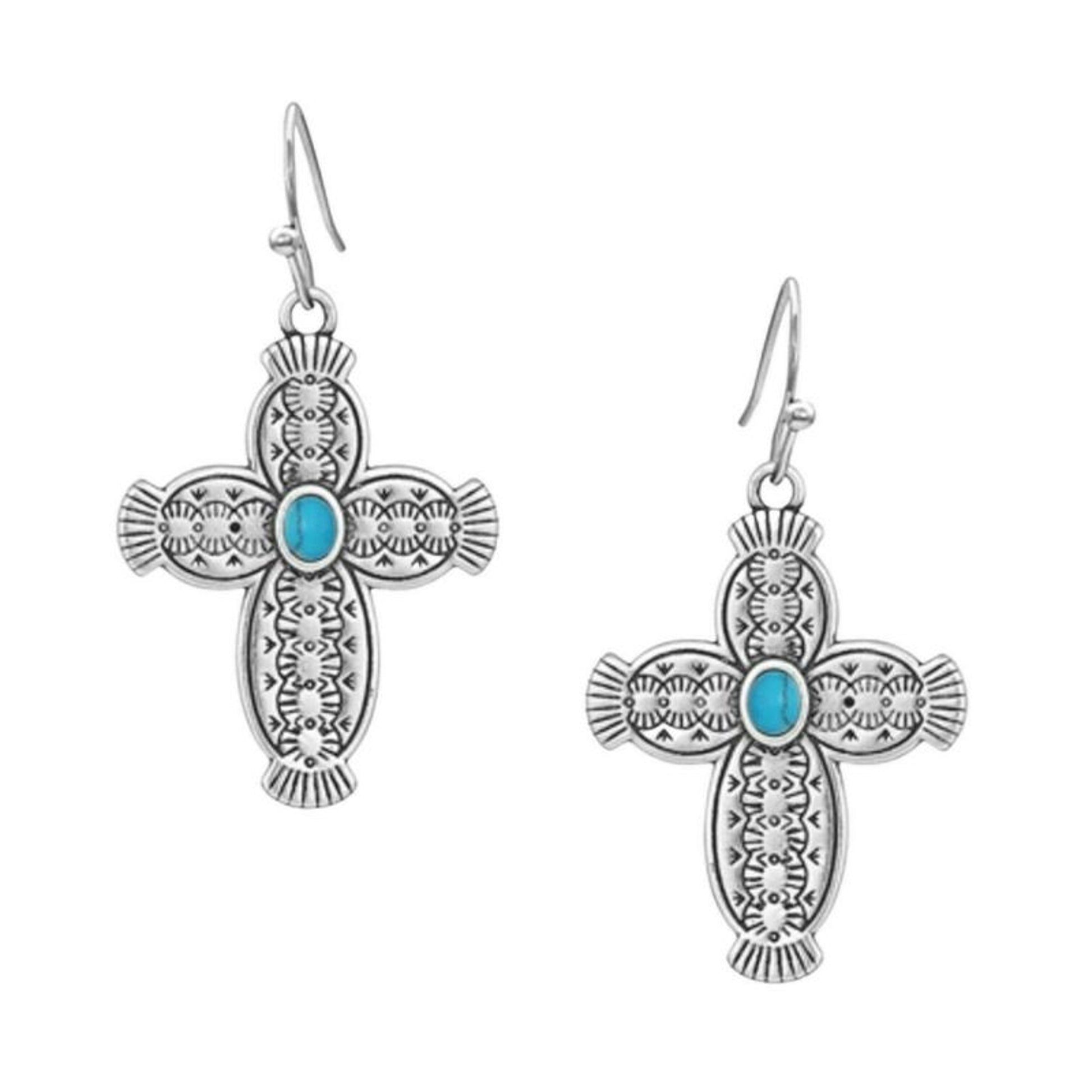 Montana Silversmiths Royal Western Opal Cross Earr