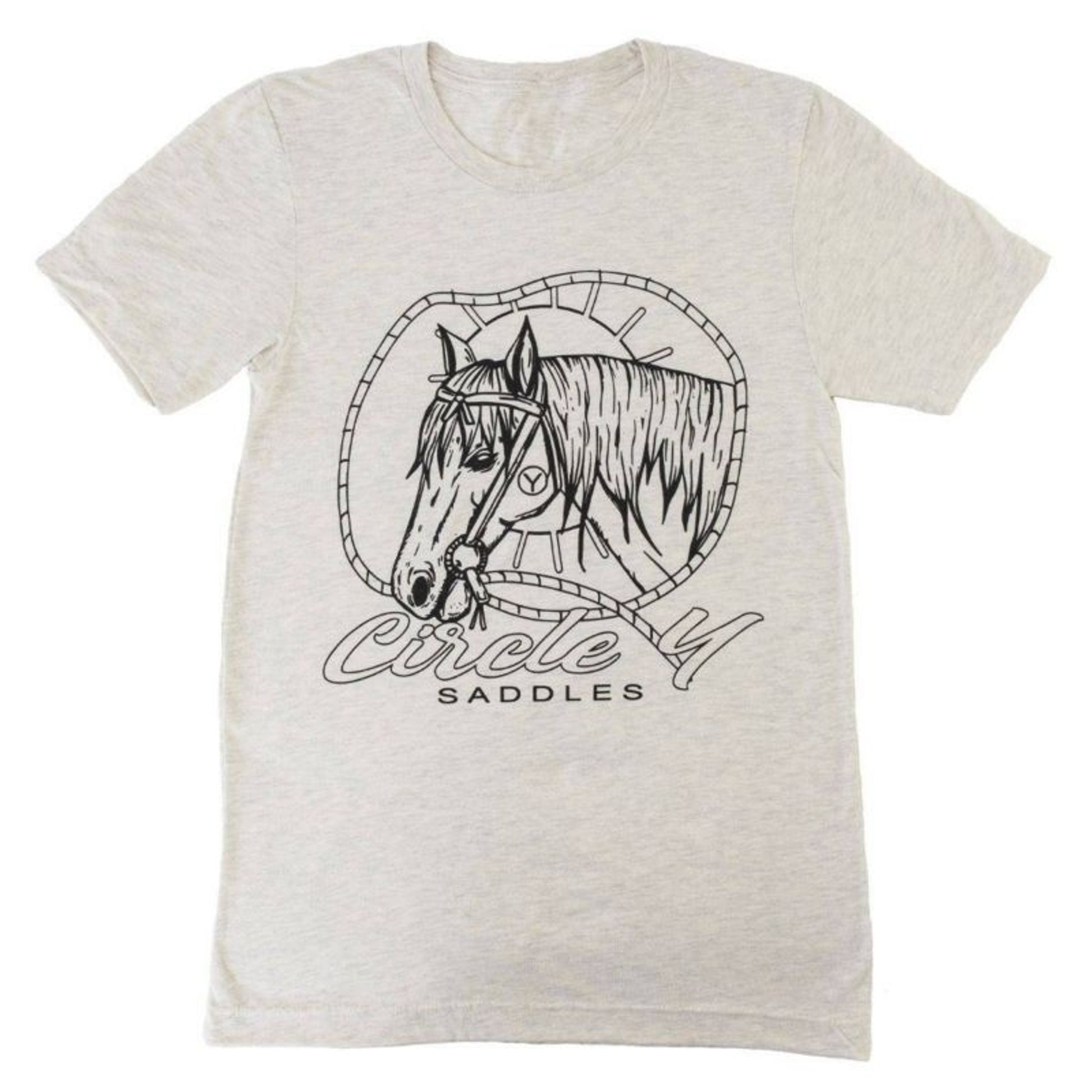 Circle Y Horse Outline Tee Shirt X-Large Maroon